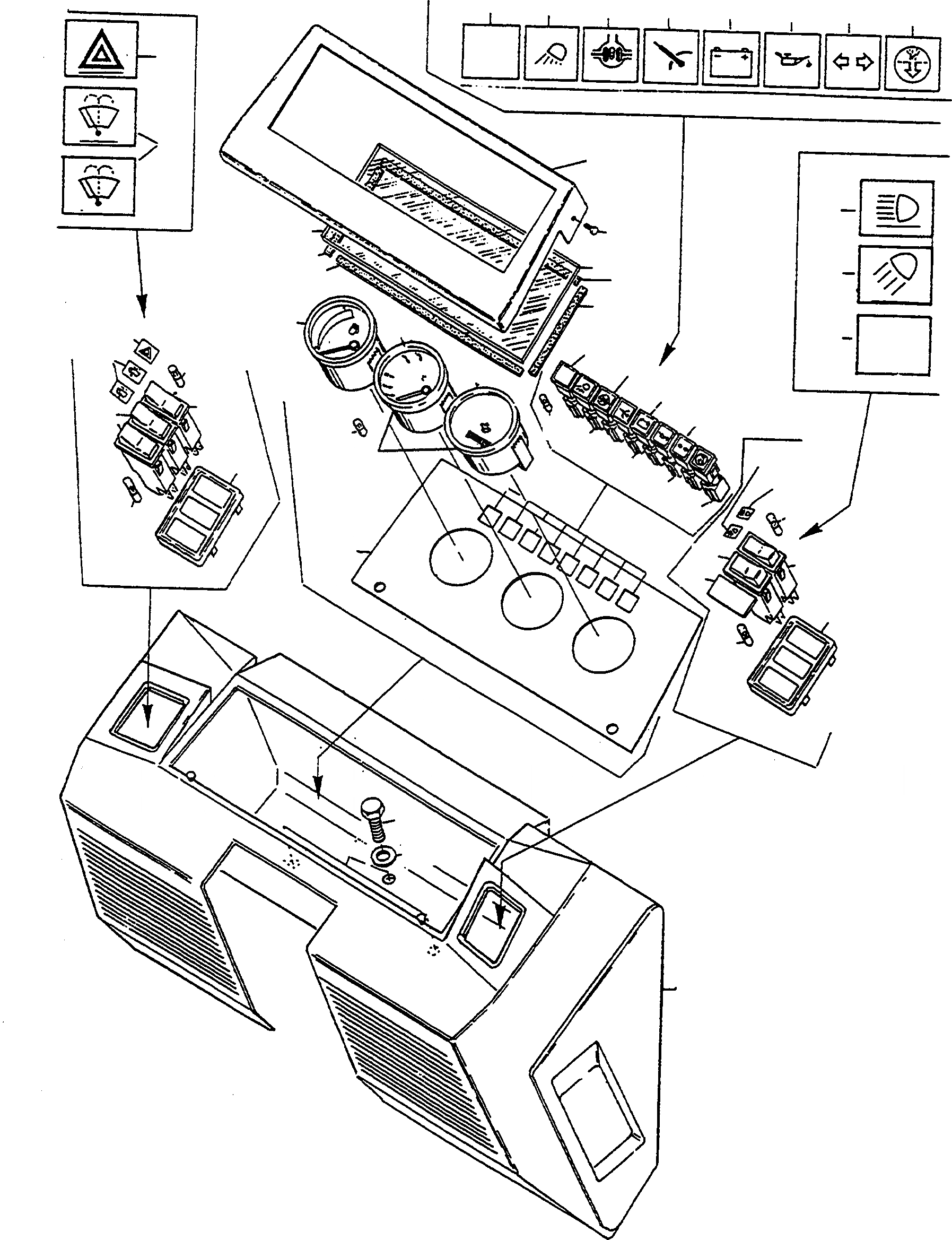 Схема запчастей Komatsu WA60-1 - INSTRUMENT КОРПУС И INSTRUMENTS ЭЛЕКТРИЧ. СИСТЕМА