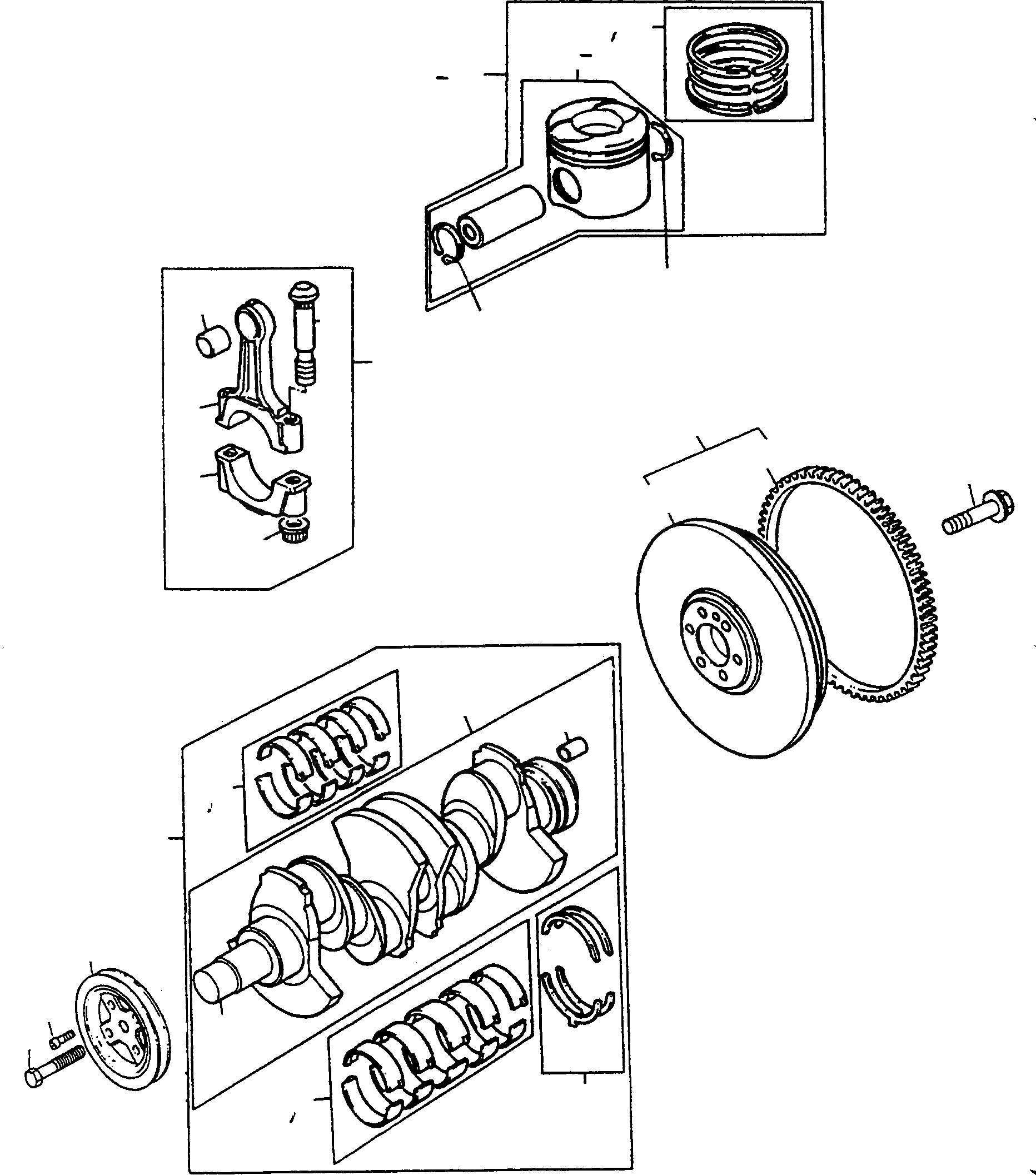 Схема запчастей Komatsu WA60-1 - CRANK ASSEMBLY ДВИГАТЕЛЬ, КРЕПЛЕНИЕ ДВИГАТЕЛЯ