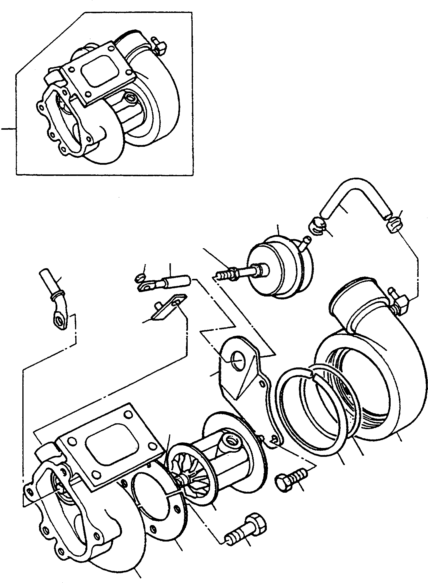 Схема запчастей Komatsu WA60-1 - ТУРБОНАГНЕТАТЕЛЬ ДВИГАТЕЛЬ, КРЕПЛЕНИЕ ДВИГАТЕЛЯ