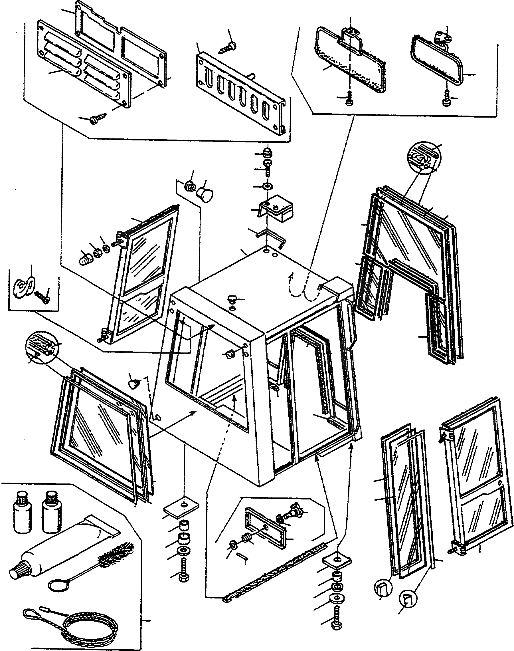 Схема запчастей Komatsu WA60-1 - БЕЗОПАСН. КАБИНА ПРИВОДRS КАБИНА