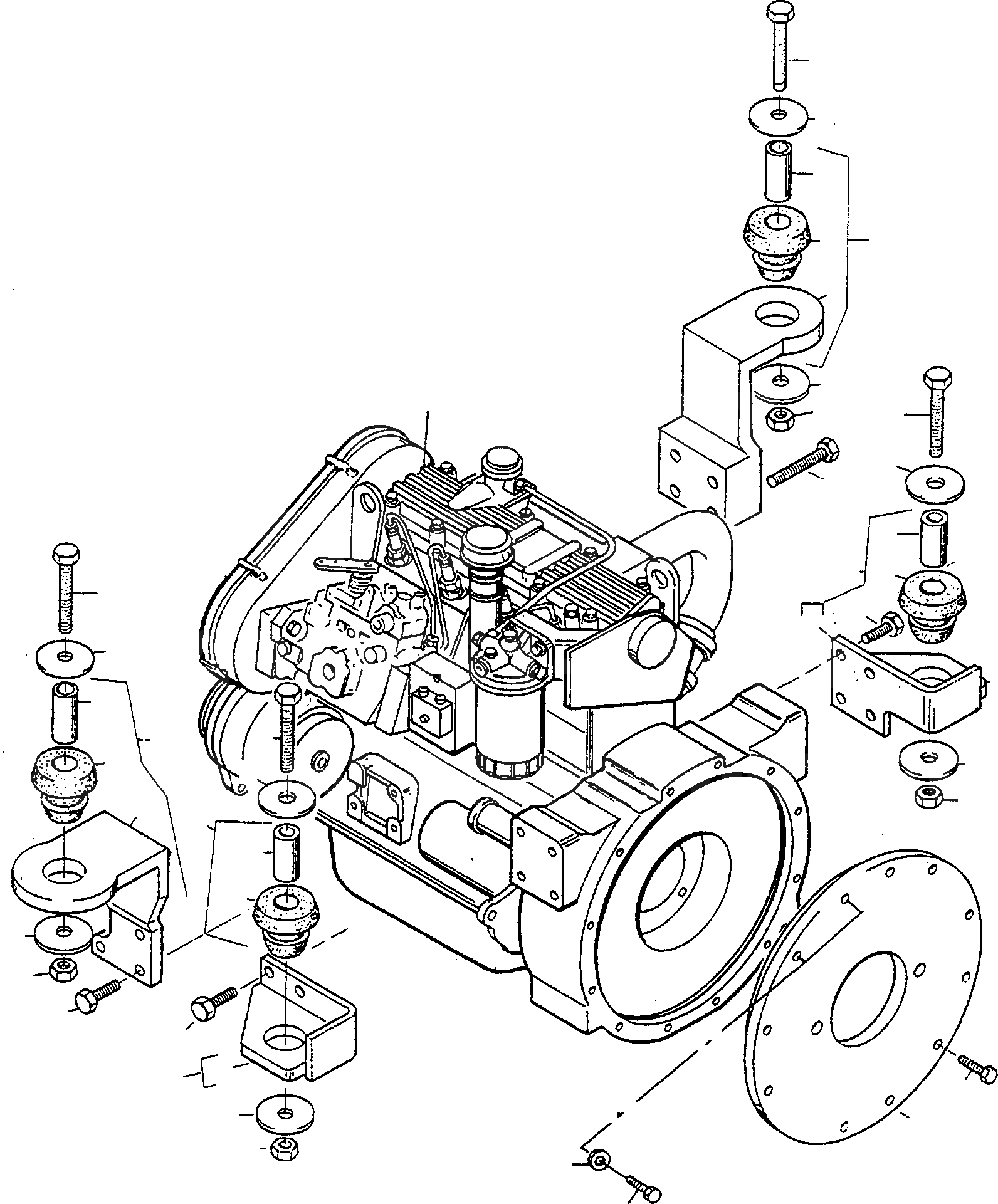 Схема запчастей Komatsu WA60-1 - ДВИГАТЕЛЬ, КРЕПЛЕНИЕ ДВИГАТЕЛЯ ДВИГАТЕЛЬ, КРЕПЛЕНИЕ ДВИГАТЕЛЯ
