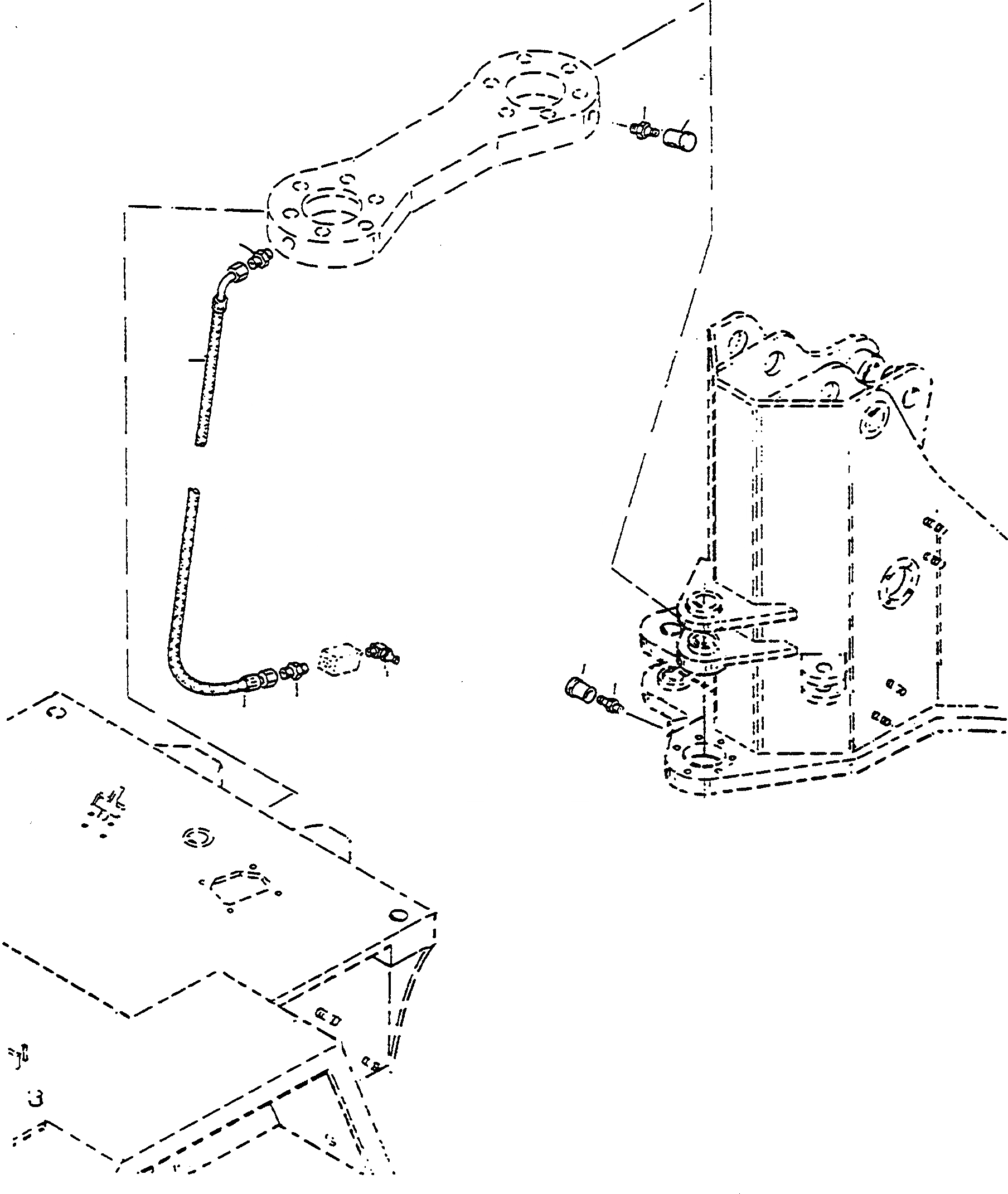 Схема запчастей Komatsu WA60-1 - HINGE, СМАЗКА PIPE РАМА