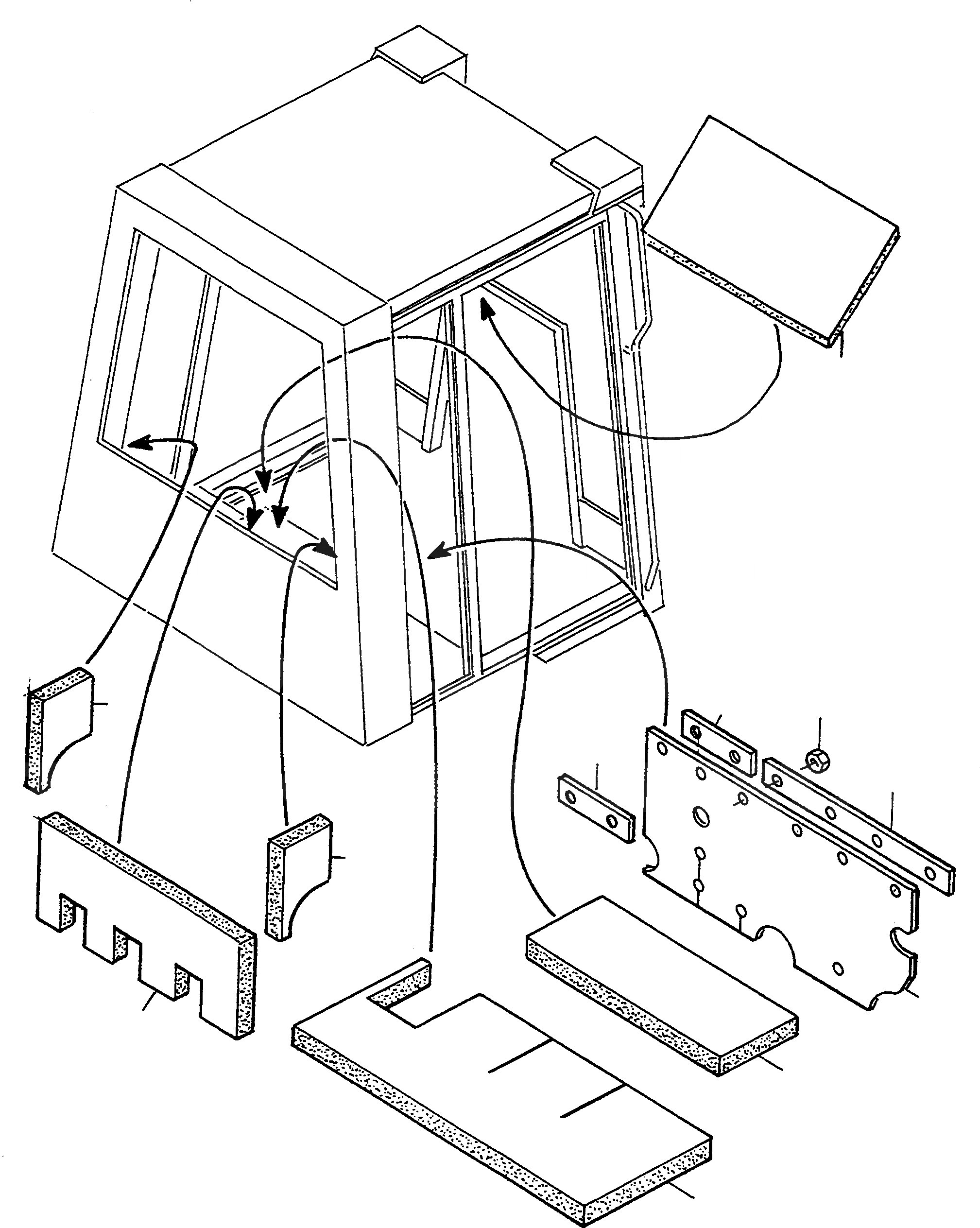 Схема запчастей Komatsu WA60-1 - SOUNDЗАЩИТА ПРИВОДRS КАБИНА