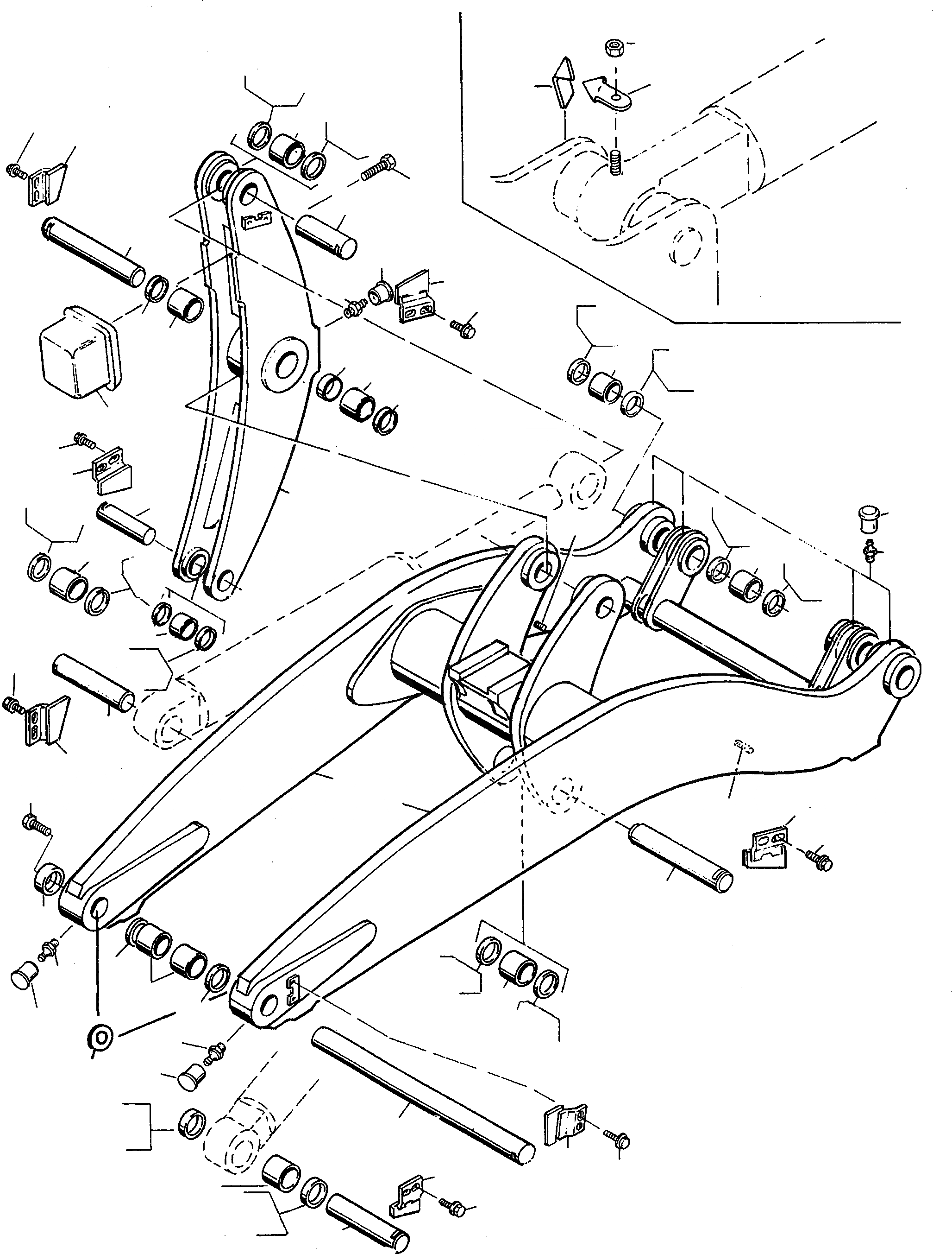 Схема запчастей Komatsu WA60-1 - СТРЕЛА СТРЕЛА, THRUST РАМА - РУКОЯТЬ