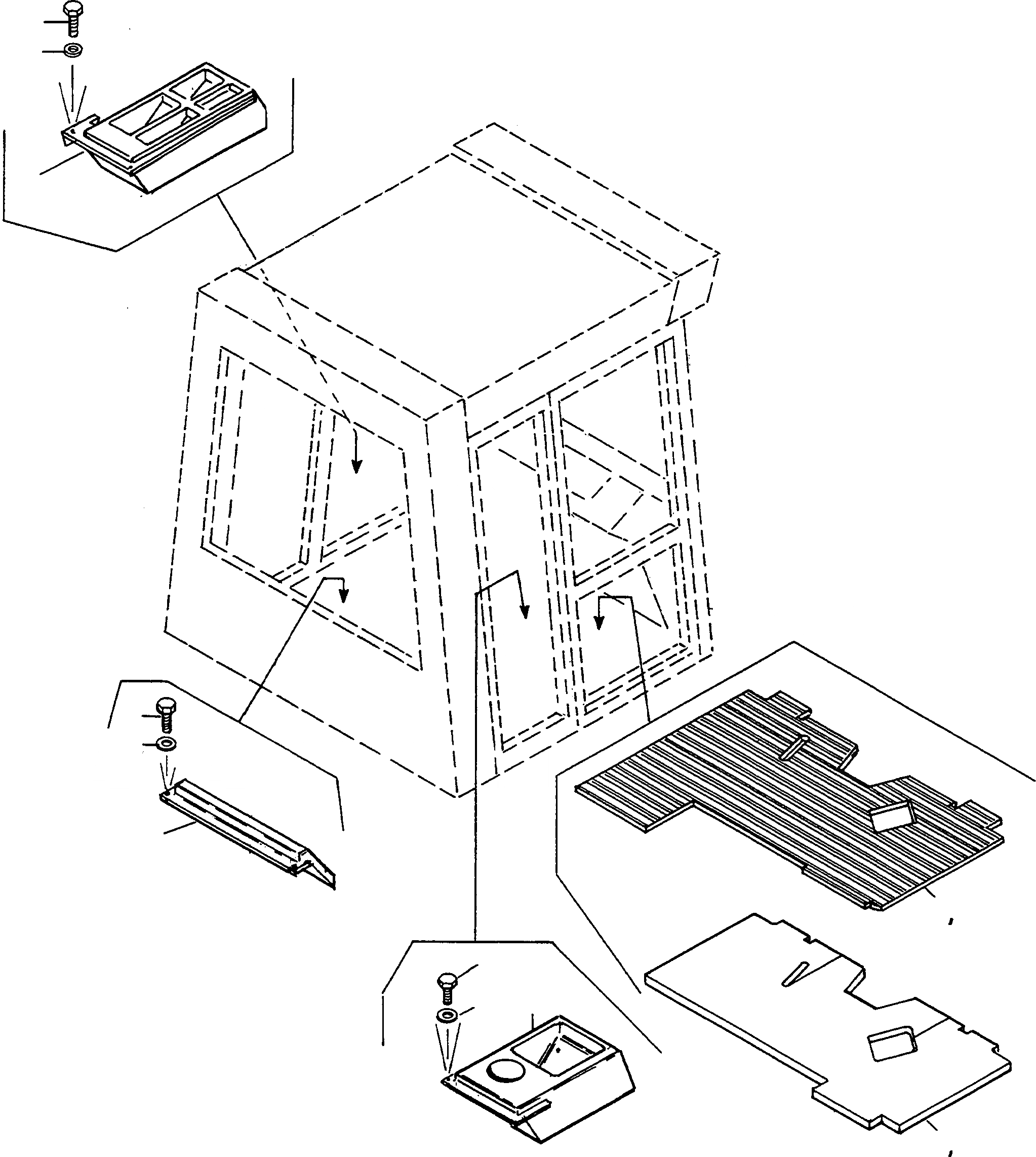 Схема запчастей Komatsu WA60-1 - SOUNDЗАЩИТАING OF КАБИНА ПРИВОДRS КАБИНА