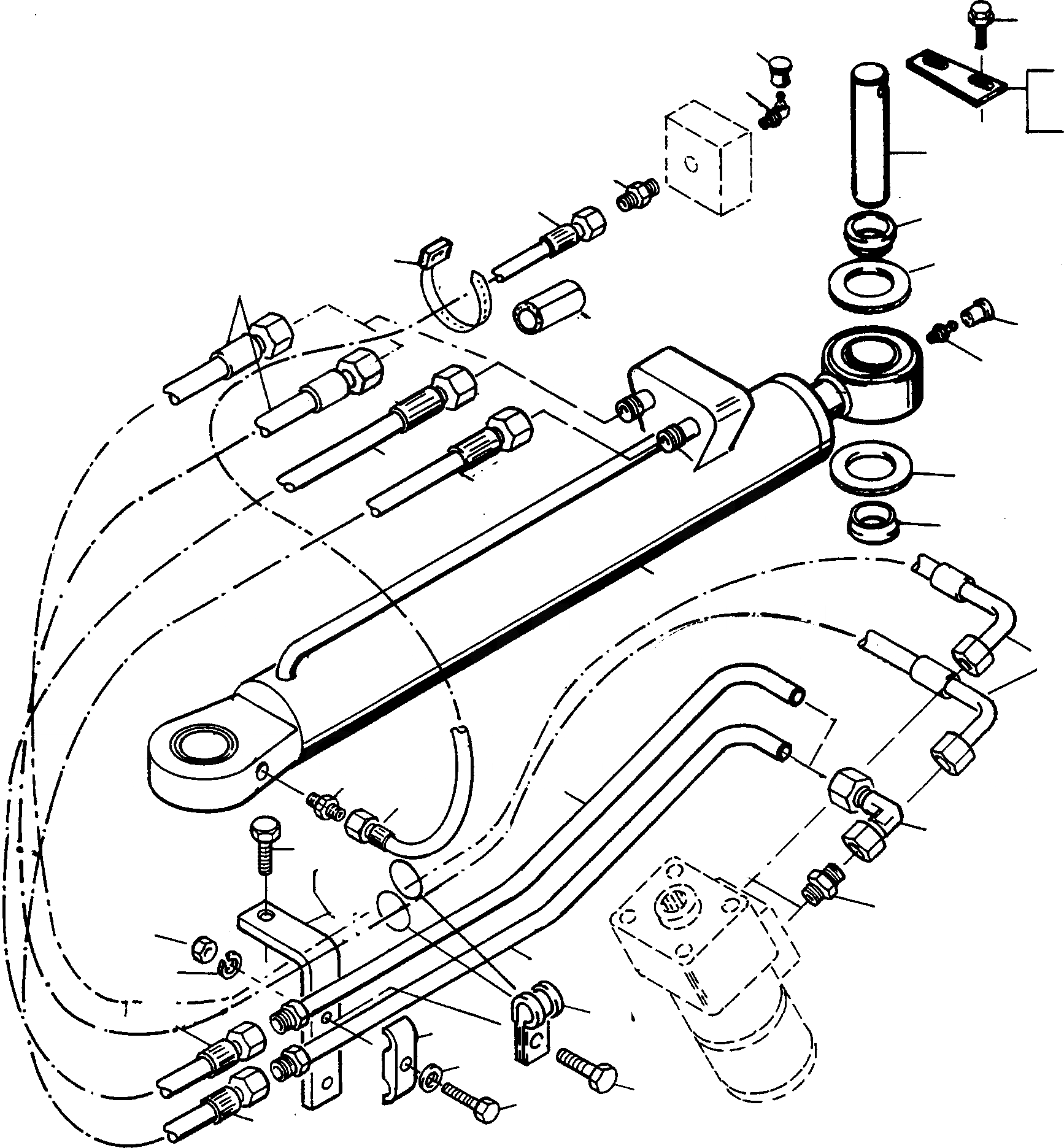 Схема запчастей Komatsu WA60-1 - ЦИЛИНДР РУЛЕВ. УПР-Я И ТРУБЫS 7 РУЛЕВ. УПРАВЛЕНИЕ