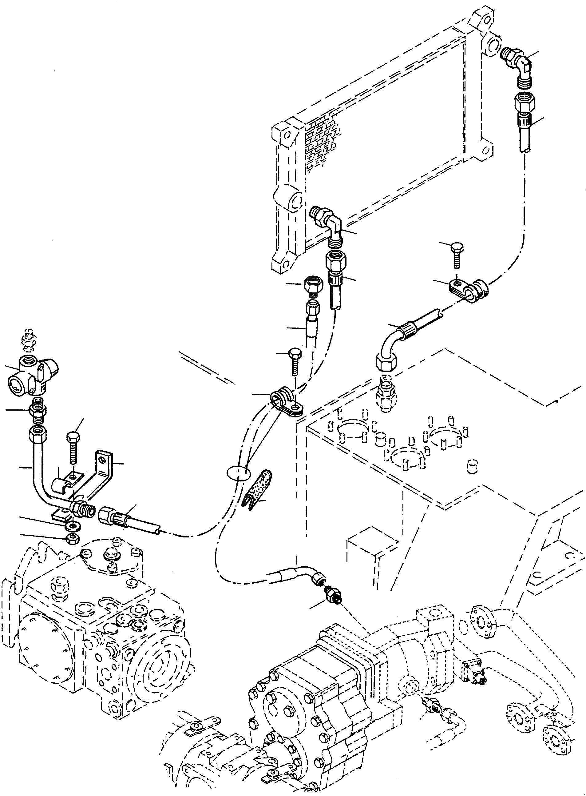 Схема запчастей Komatsu WA60-1 - ГИДРАВЛ МАСЛ. ОХЛАЖД-Е СИСТЕМА ОХЛАЖДЕНИЯ