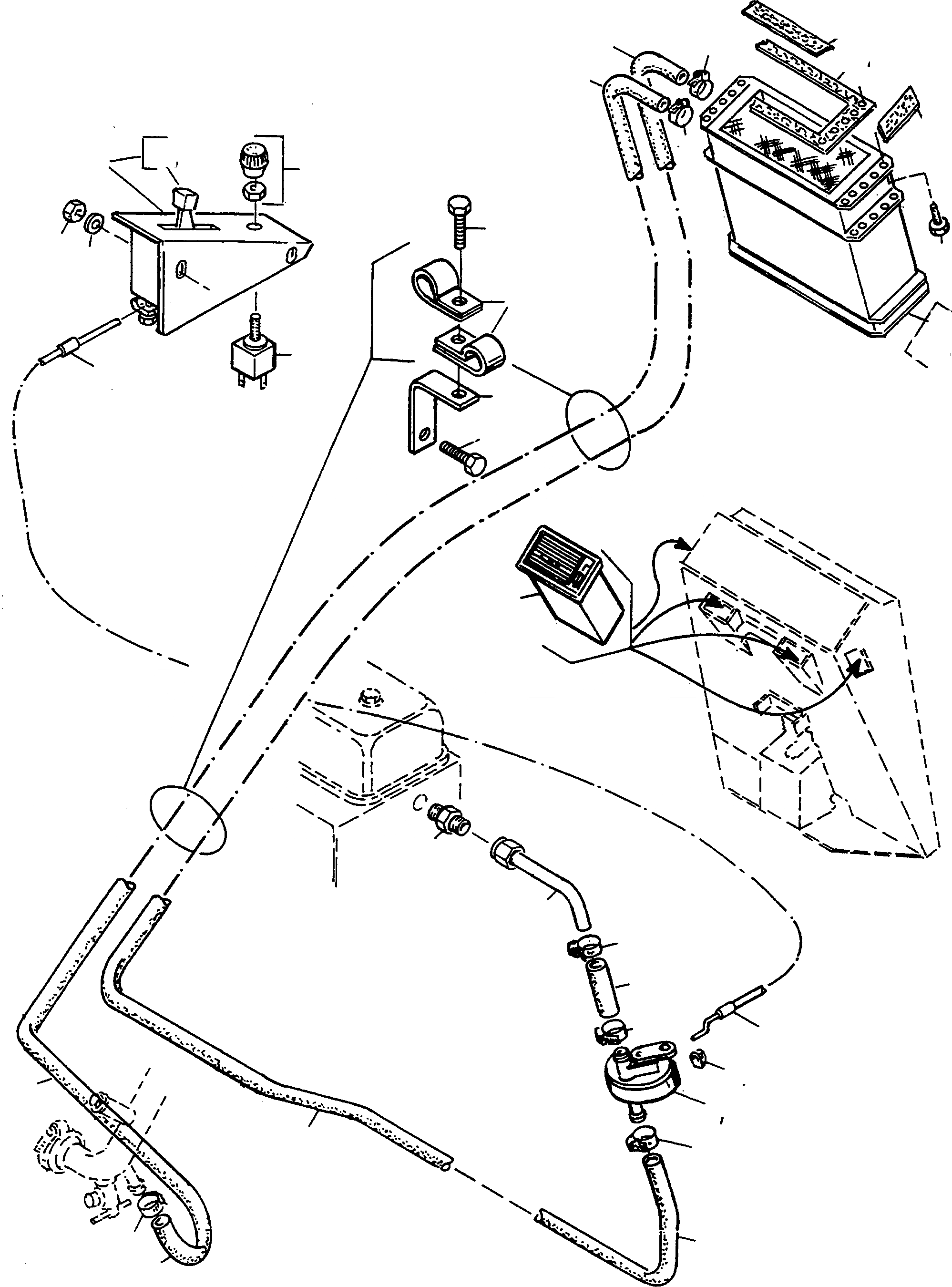 Схема запчастей Komatsu WA60-1 - ОБОГРЕВАТЕЛЬ. ПРИВОДRS КАБИНА