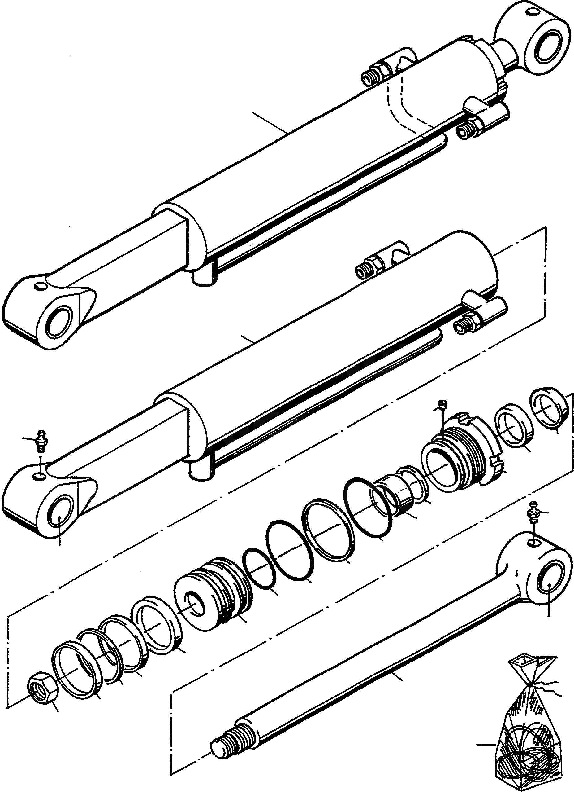 Схема запчастей Komatsu WA60-1 - ЦИЛИНДР КОВША ГИДРАВЛИКА