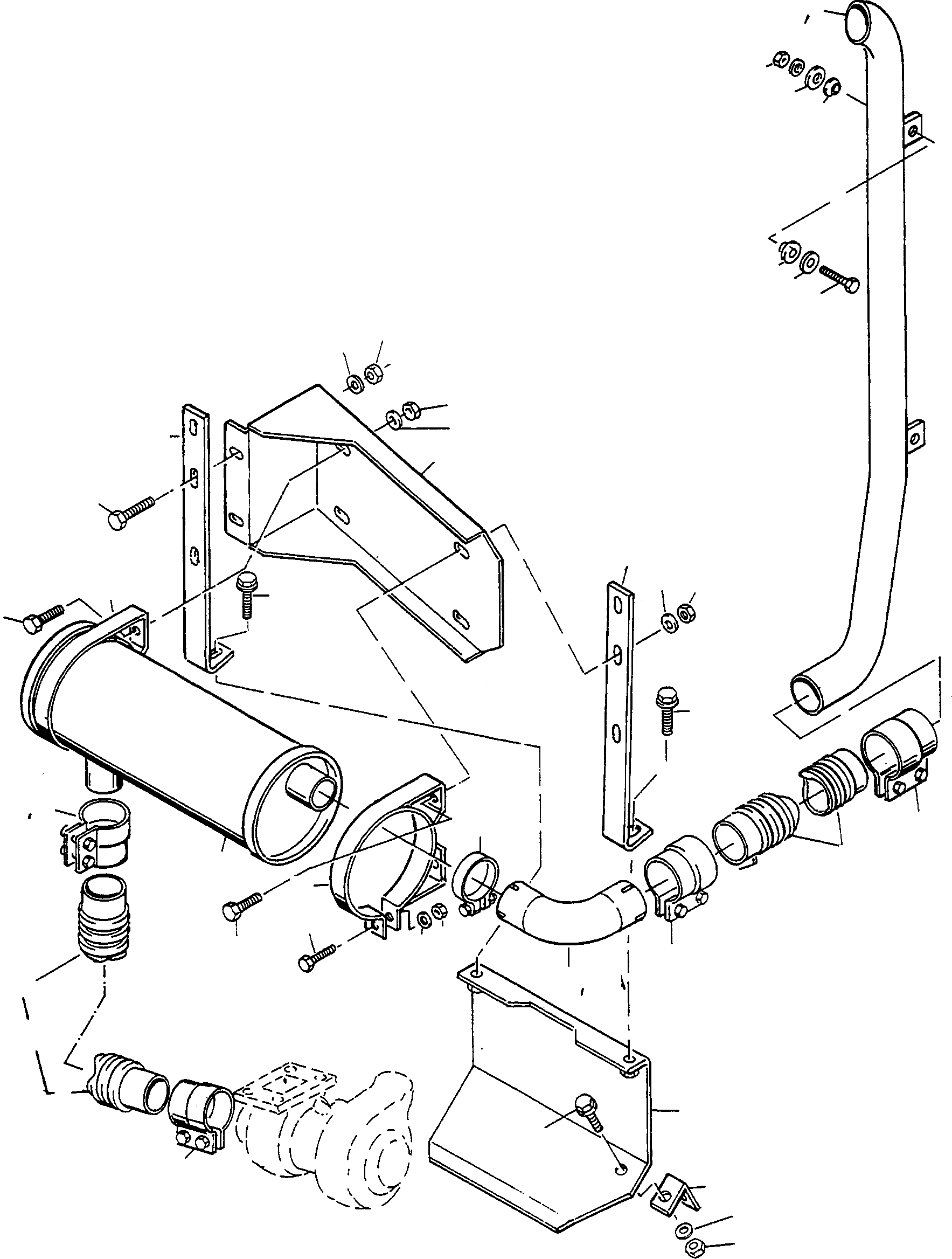 Схема запчастей Komatsu WA60-1 - ВЫПУСКН. СИСТЕМА, СТАНДАРТН. ДВИГАТЕЛЬ, КРЕПЛЕНИЕ ДВИГАТЕЛЯ