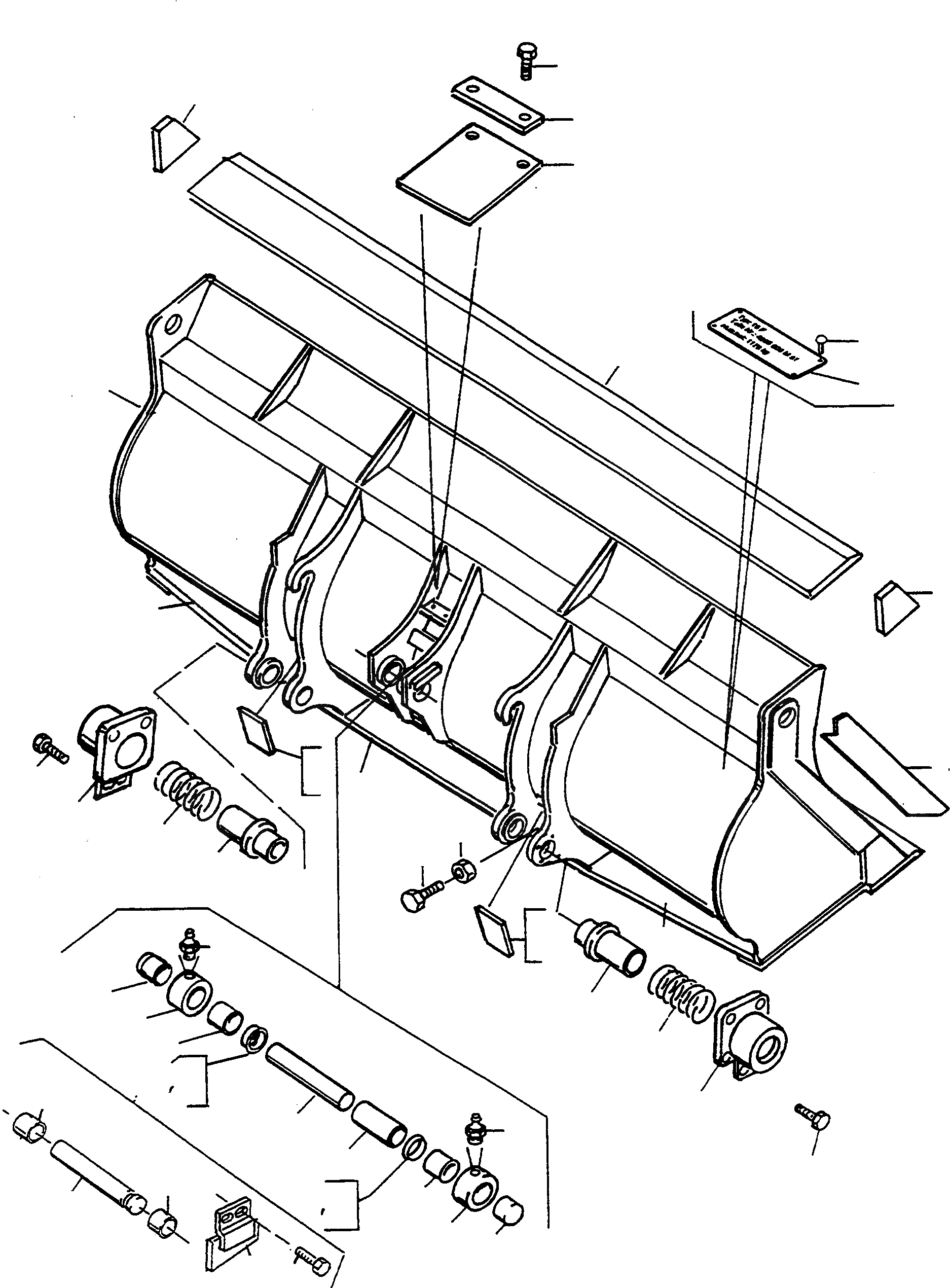Схема запчастей Komatsu WA60-1 - КОВШ, LITRES  ОБОРУД-Е