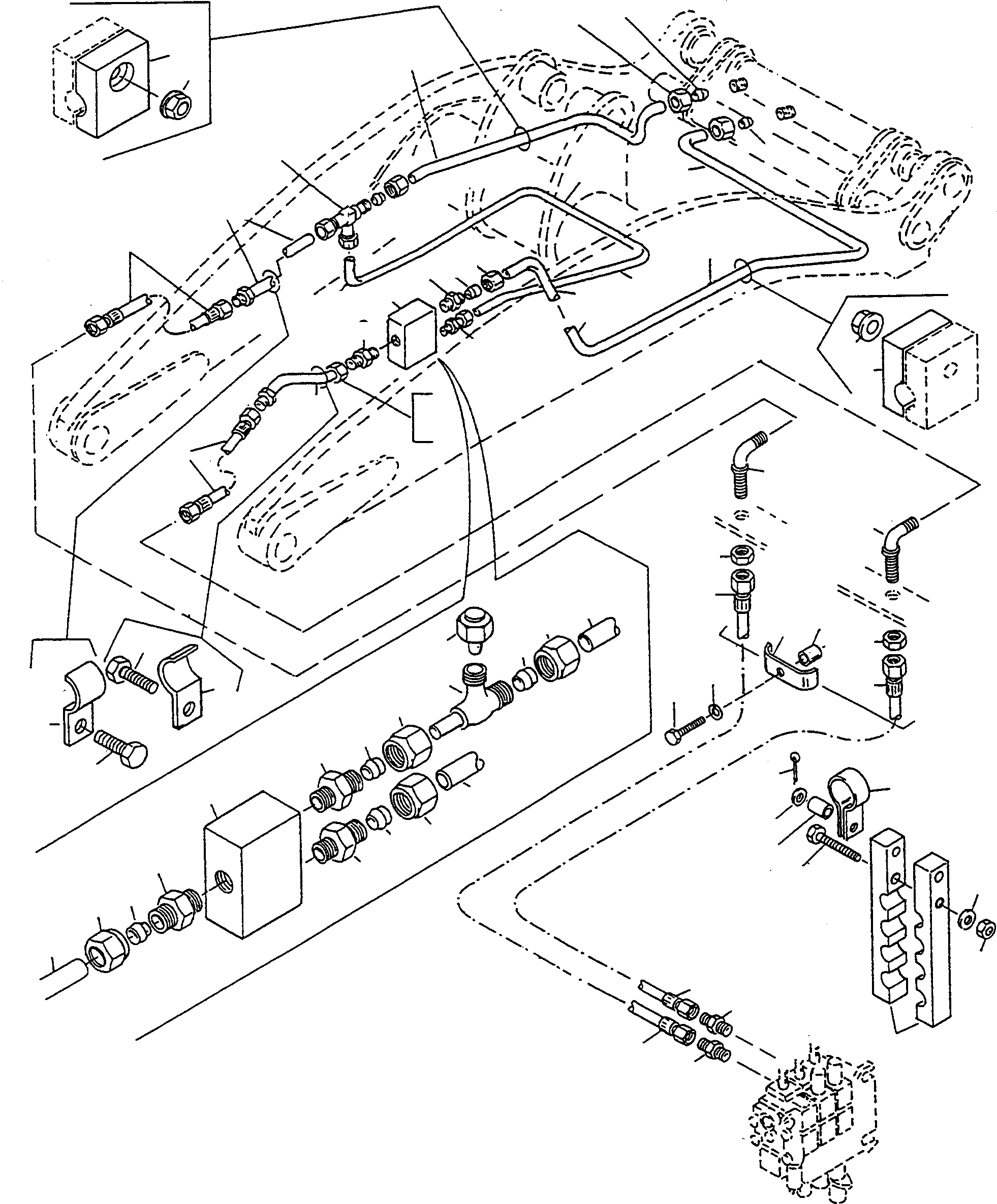 Схема запчастей Komatsu WA60-1 - QUICK CHANGE DEVICE, ТРУБЫS ОБОРУД-Е
