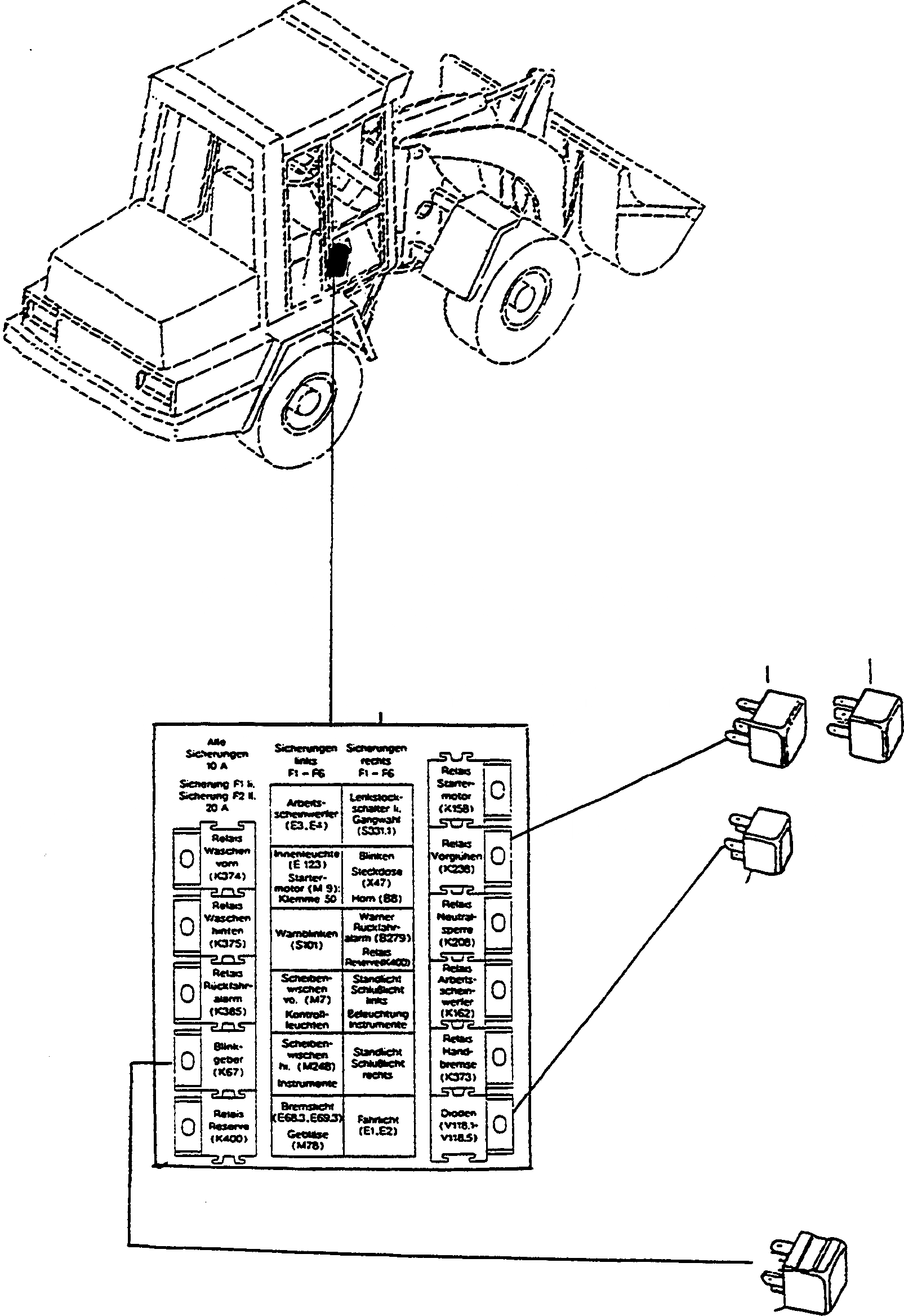 Схема запчастей Komatsu WA60-1 - ЭЛЕКТРИЧ. СИСТЕМА, РЕЛЕ ЭЛЕКТРИЧ. СИСТЕМА