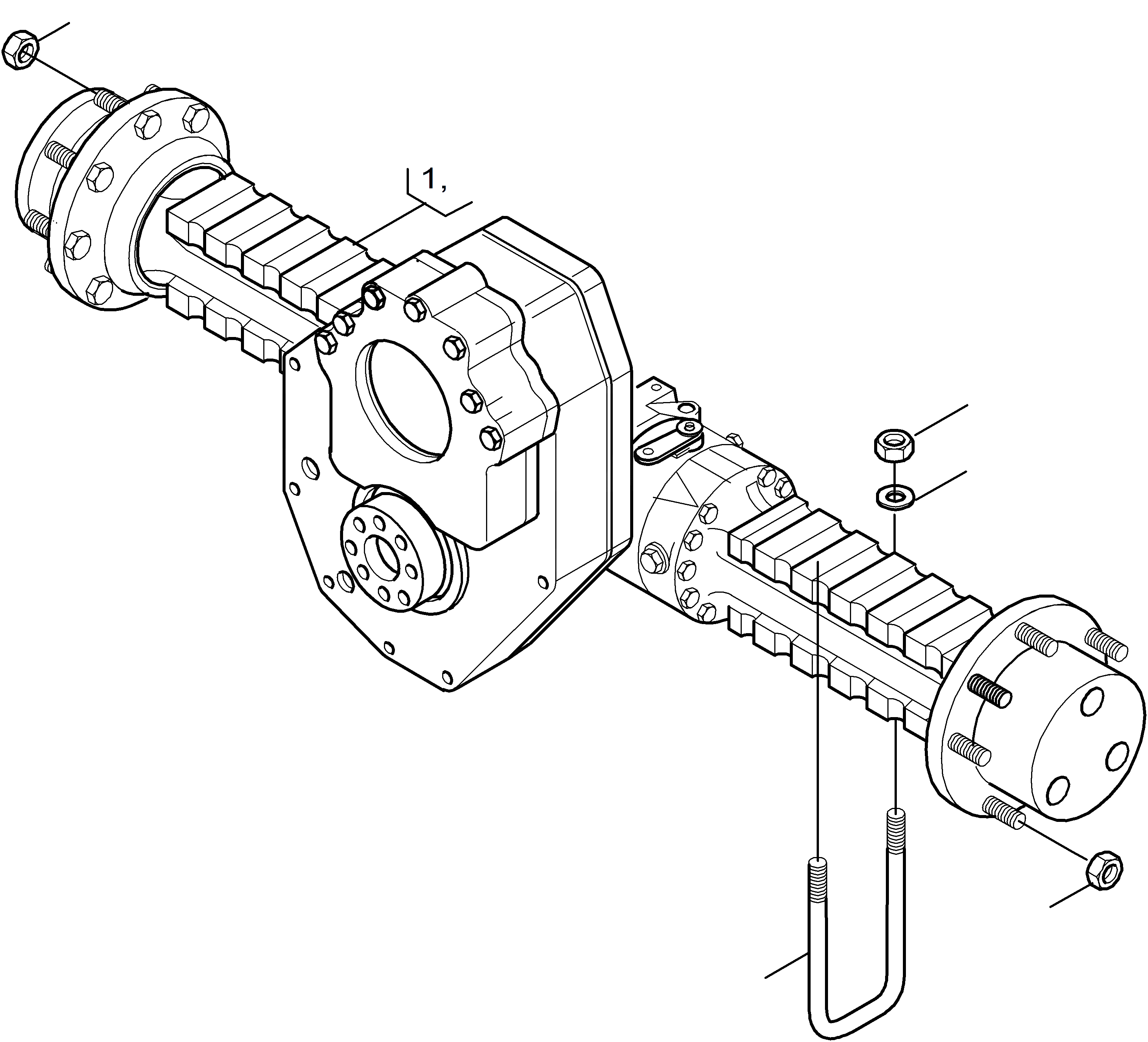 Схема запчастей Komatsu WA65-3 - ЗАДН. МОСТ ЗАДН. МОСТ