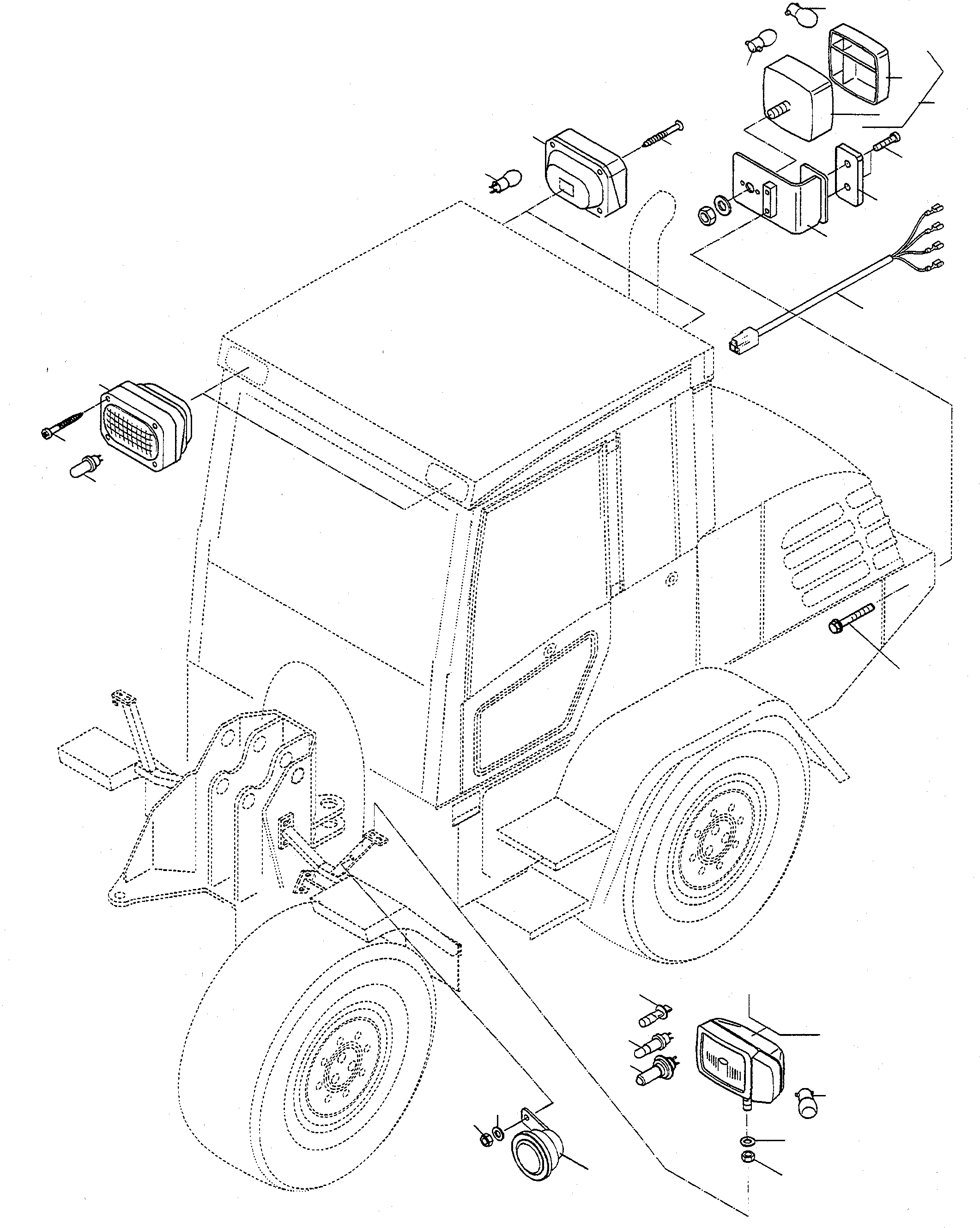 Схема запчастей Komatsu WA65-3 - ЭЛЕКТРИЧ. СИСТЕМА, LIGHTING БЛОК ЭЛЕКТРИЧ. СИСТЕМА