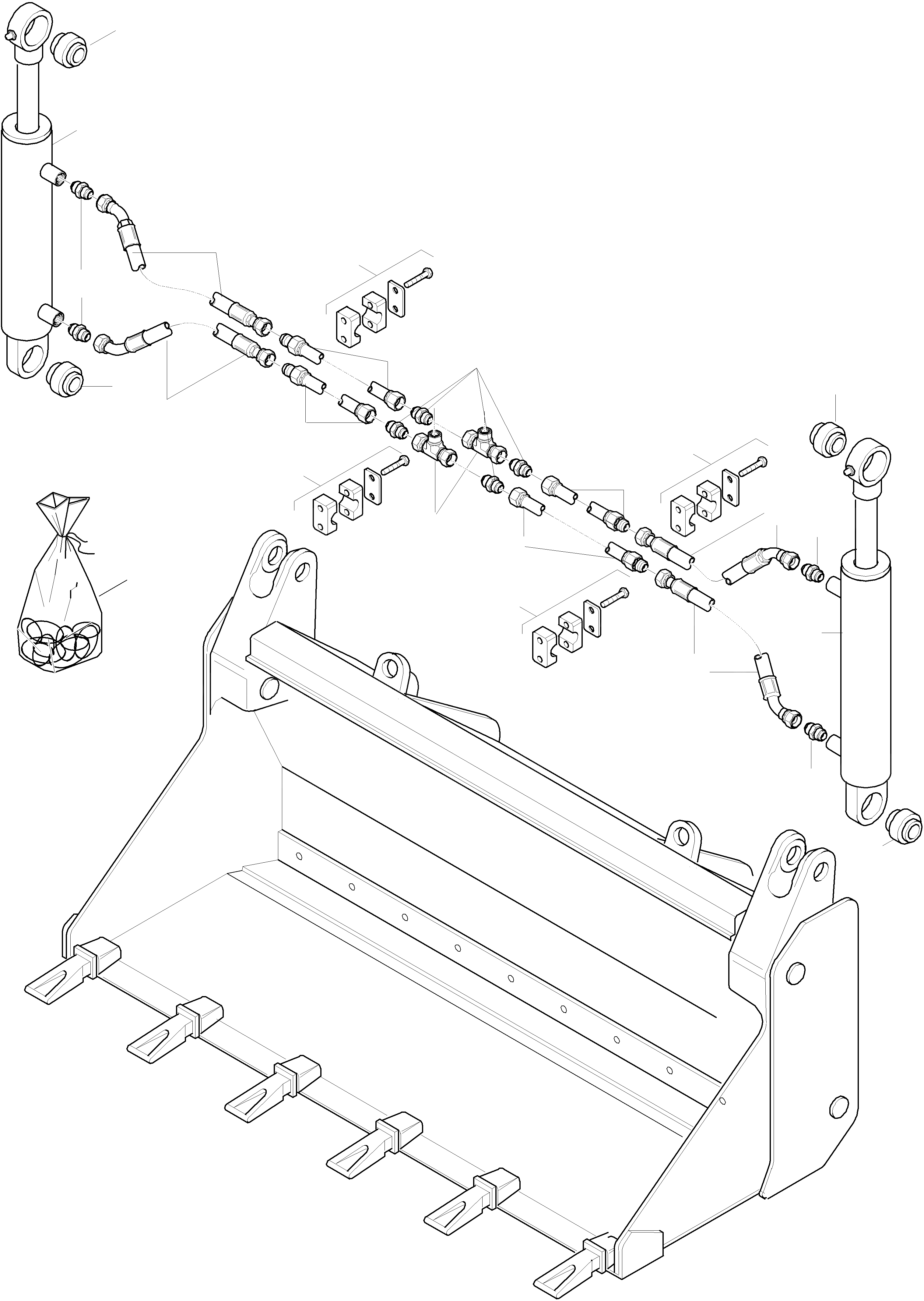 Схема запчастей Komatsu WA65-3 - GRAB КОВШ , ТРУБЫS, ЧАСТЬ II ОБОРУД-Е