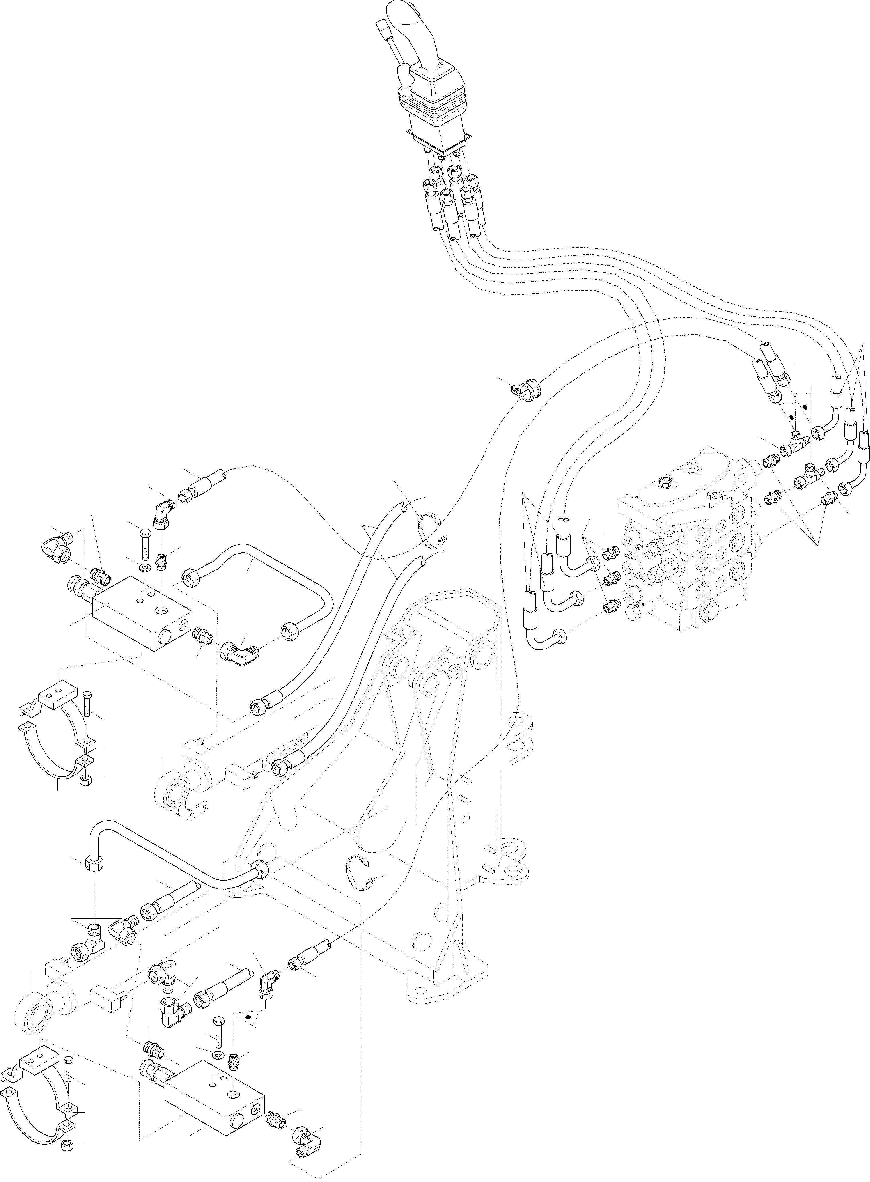Схема запчастей Komatsu WA65-3 - ШЛАНГИ RUPTURE ПРЕДОХРАНИТЕЛЬН. БЛОК ГИДРАВЛИКА