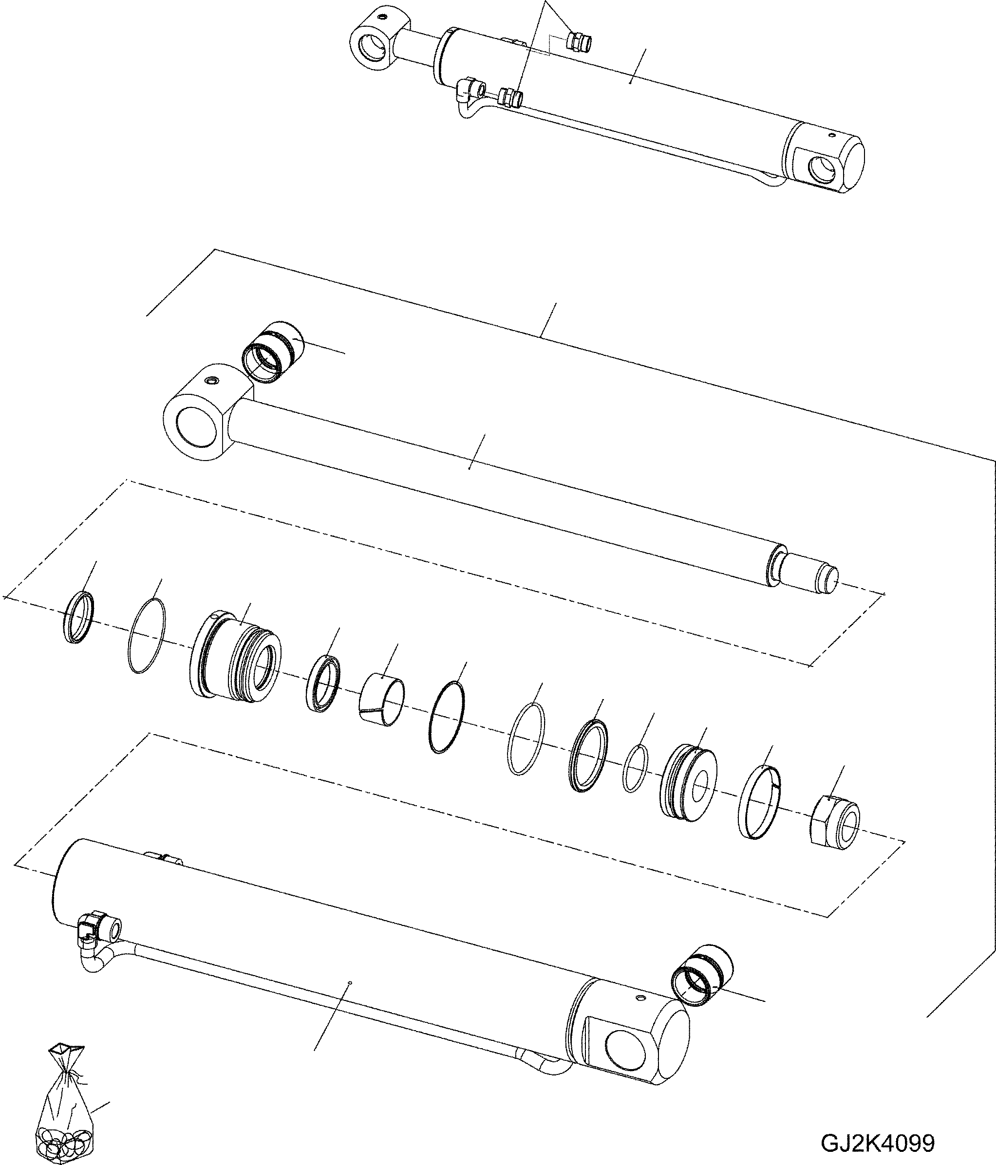 Схема запчастей Komatsu WA65-5 - ЦИЛИНДР КОВША ГИДРАВЛИКА