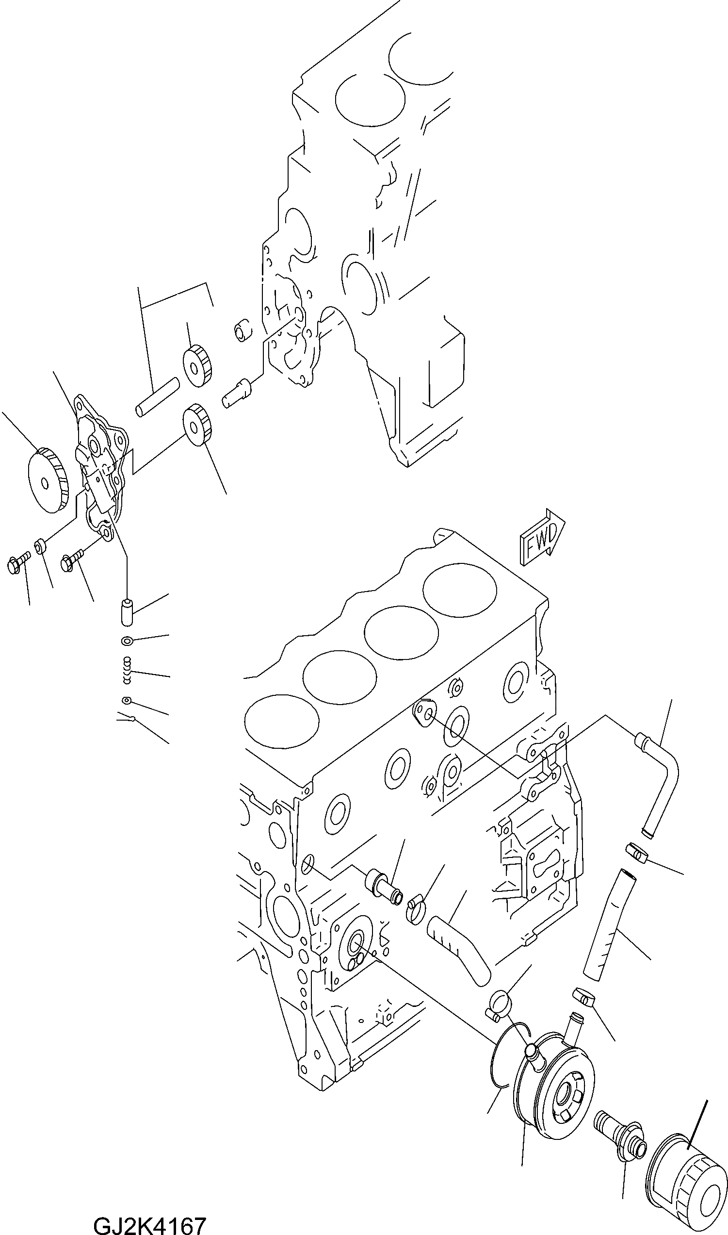 Схема запчастей Komatsu WA65-5 - ДВИГАТЕЛЬ СМАЗКА ДВИГАТЕЛЬ, КРЕПЛЕНИЕ ДВИГАТЕЛЯ