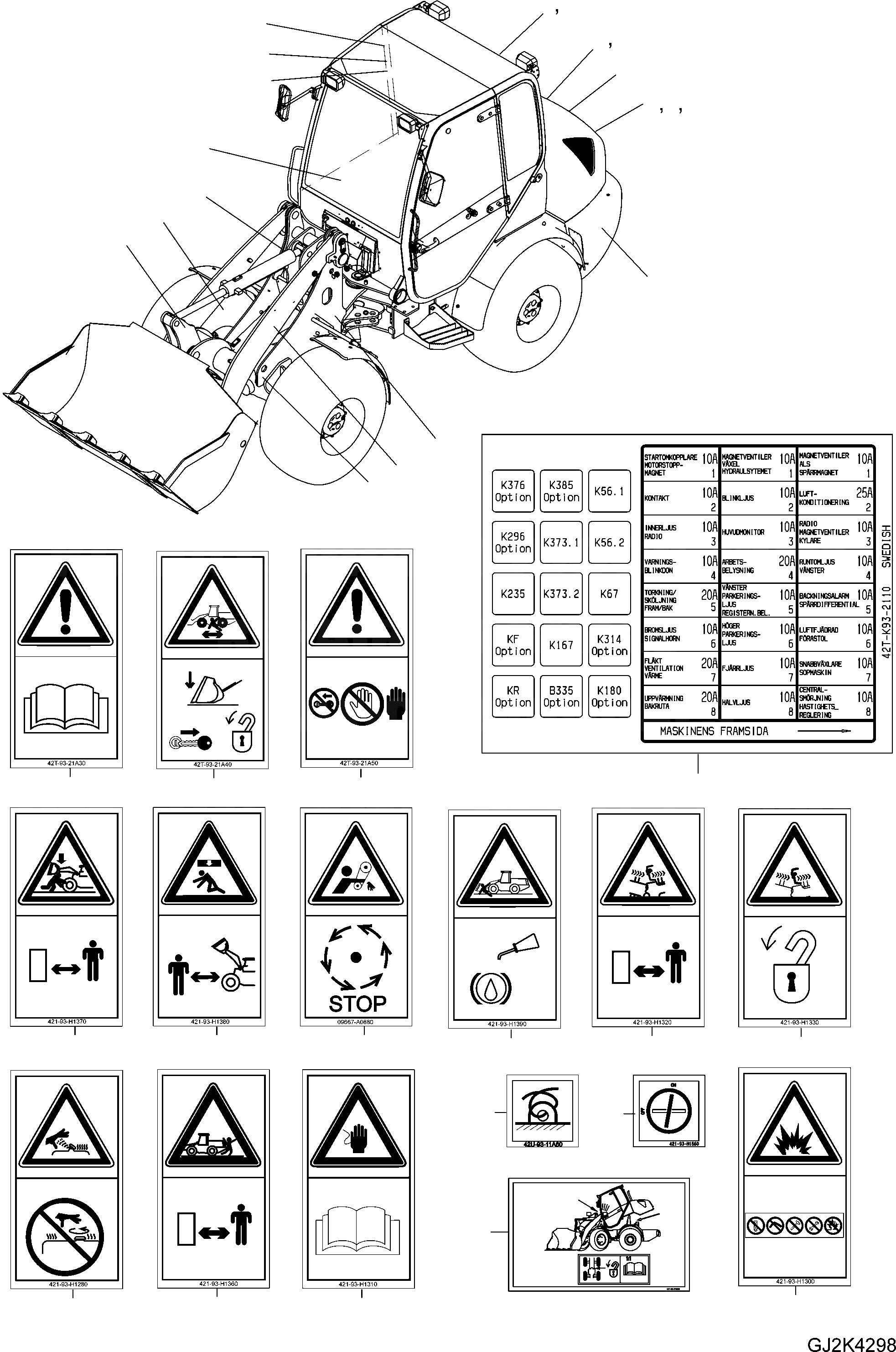 Схема запчастей Komatsu WA65-5 - ТАБЛИЧКИS, SWEDISH ИНСТРУМЕНТ, АКСЕССУАРЫ, БУКВЕНН.