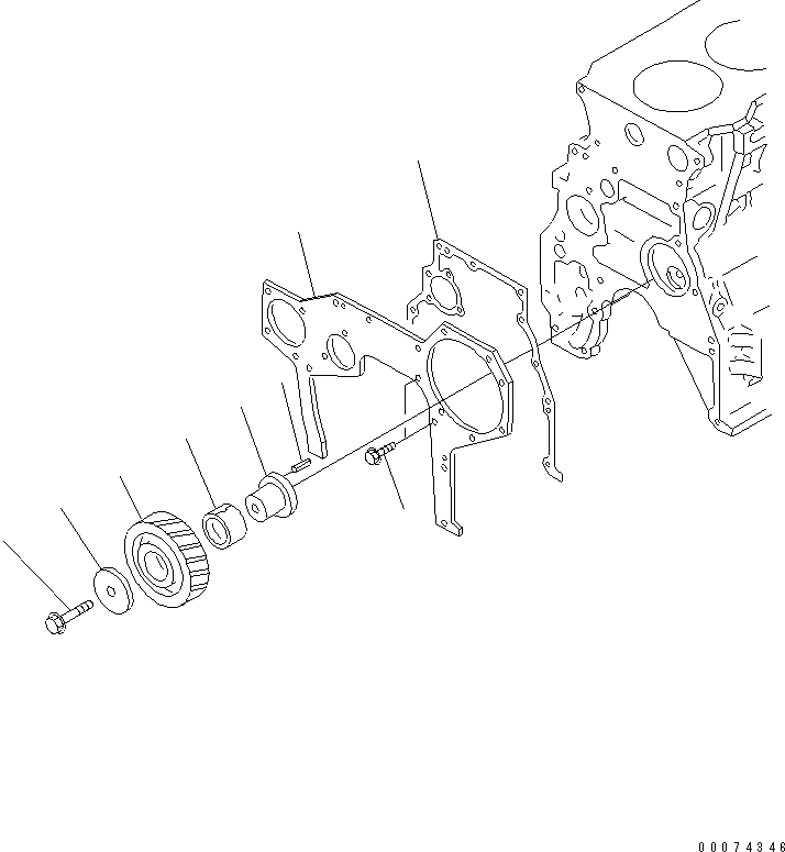 Схема запчастей Komatsu WA65-6 - ПЕРЕДН. ПРИВОД ПЛАСТИНА AA ДВИГАТЕЛЬ