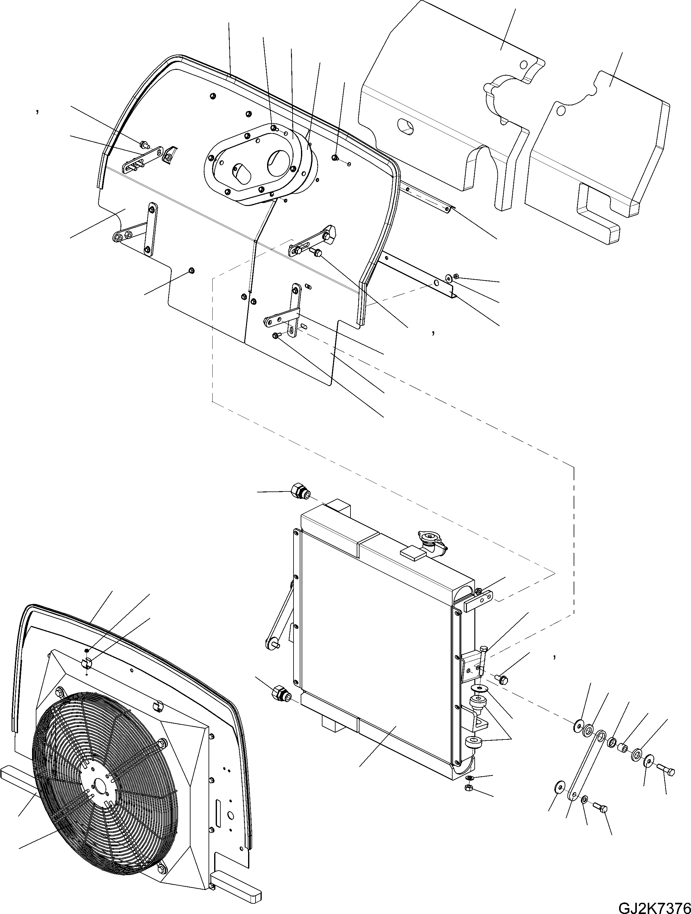Схема запчастей Komatsu WA65-6 - РАДИАТОР (СТАНДАРТН.) C СИСТЕМА ОХЛАЖДЕНИЯ