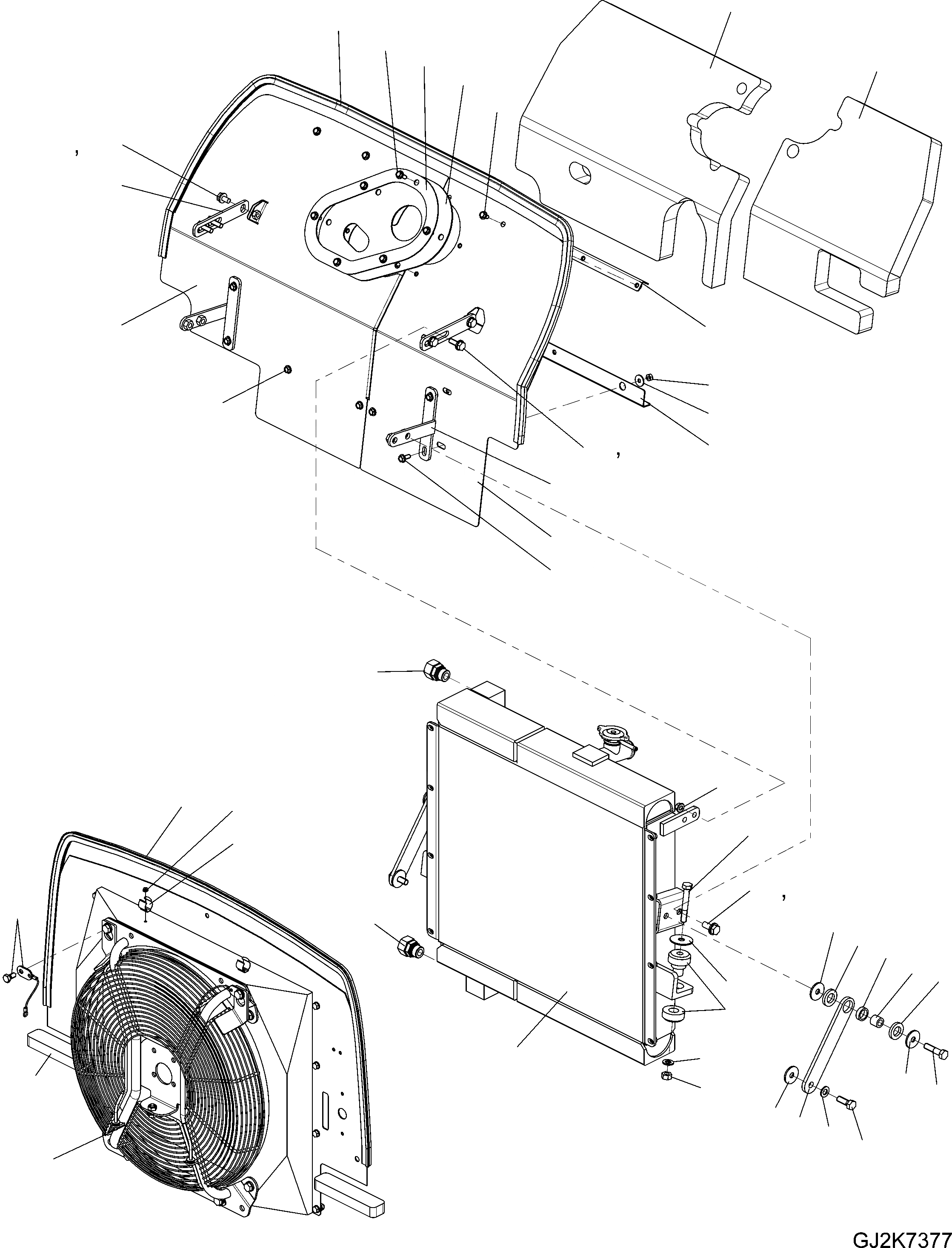 Схема запчастей Komatsu WA65-6 - РАДИАТОР (ШИР. СЕРДЦЕВИНА) C СИСТЕМА ОХЛАЖДЕНИЯ