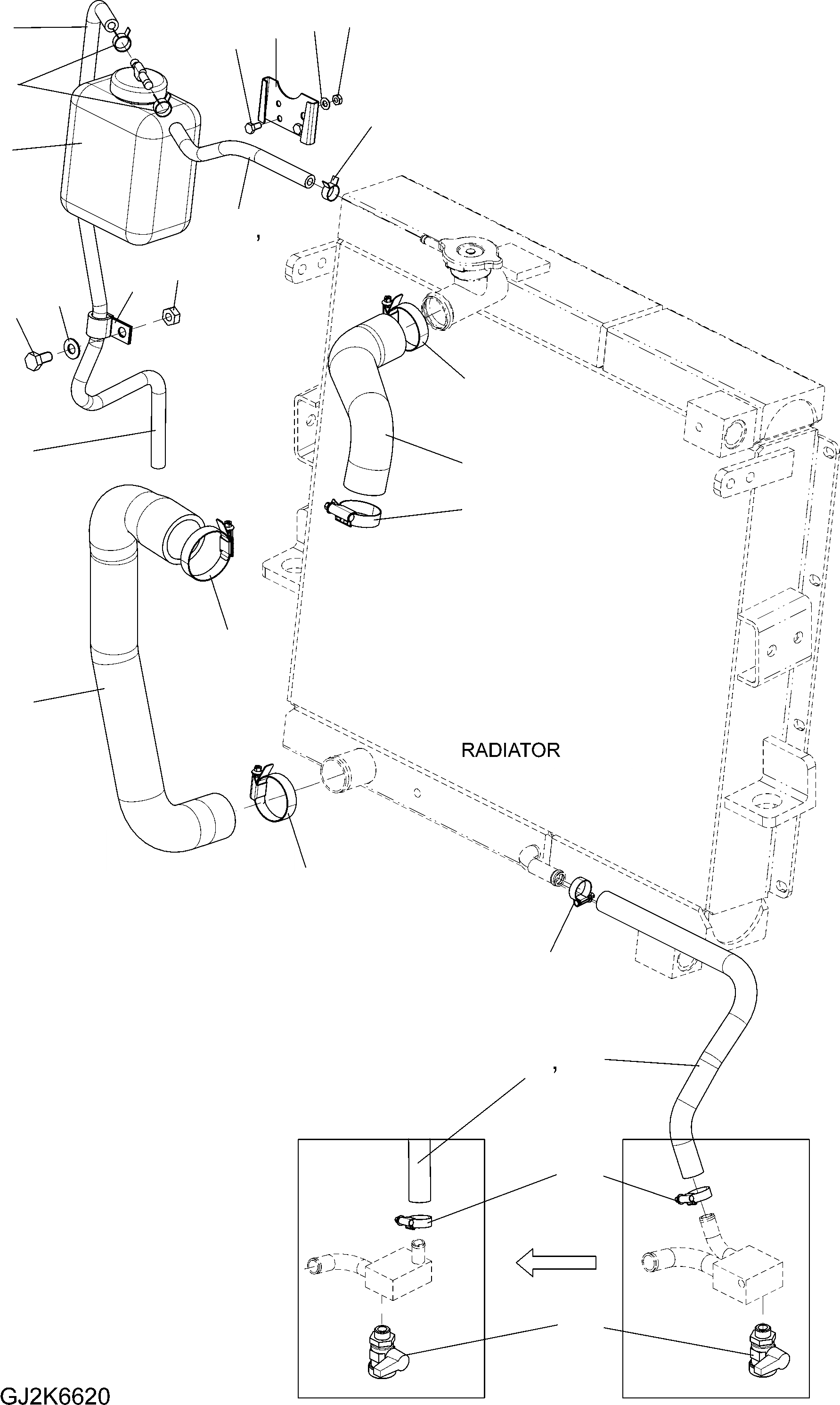 Схема запчастей Komatsu WA65-6 - ЛИНИЯ ОХЛАЖДЕНИЯ C СИСТЕМА ОХЛАЖДЕНИЯ