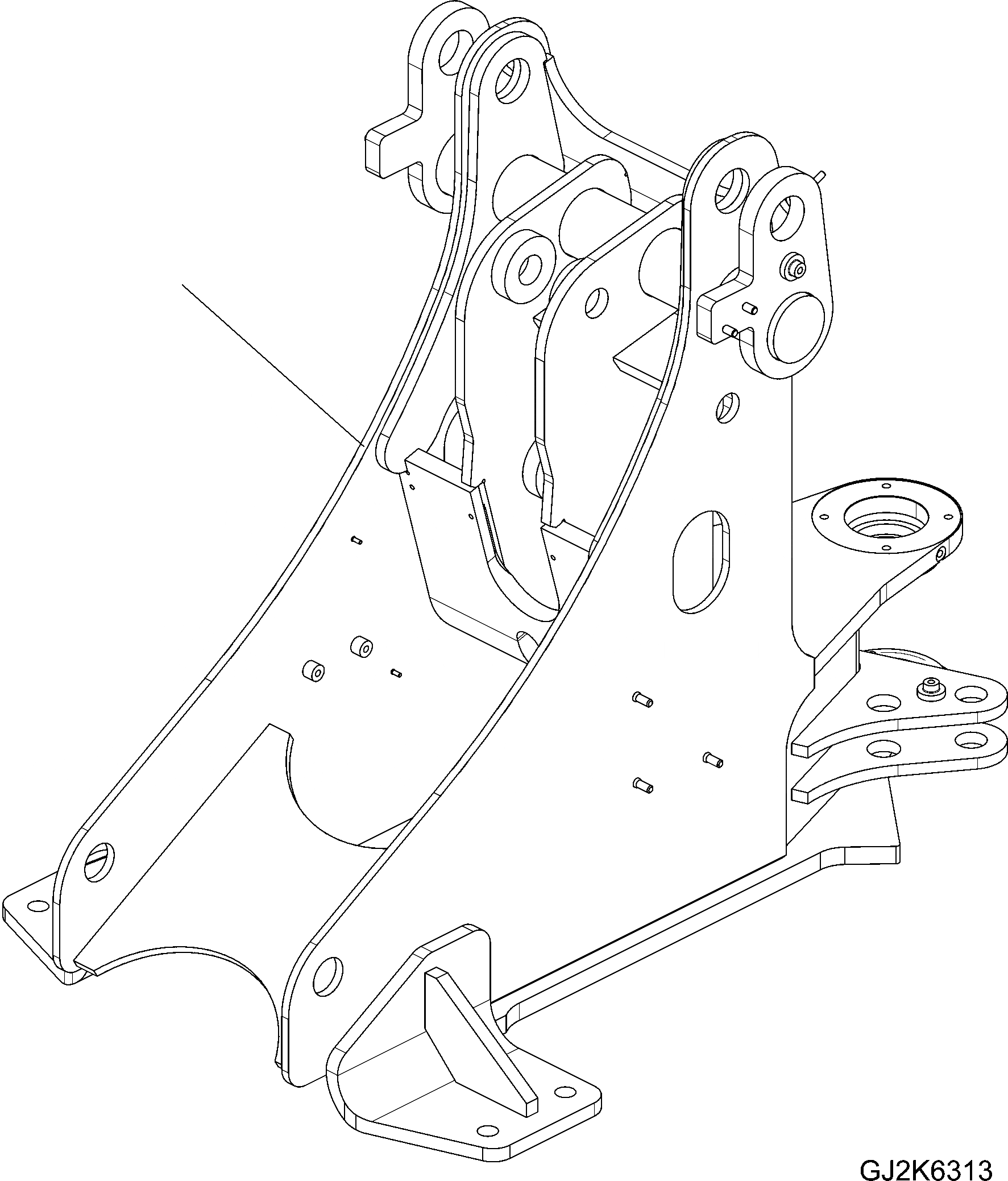 Схема запчастей Komatsu WA65-6 - ПЕРЕДН. РАМА J ОСНОВНАЯ РАМА И ЕЕ ЧАСТИ