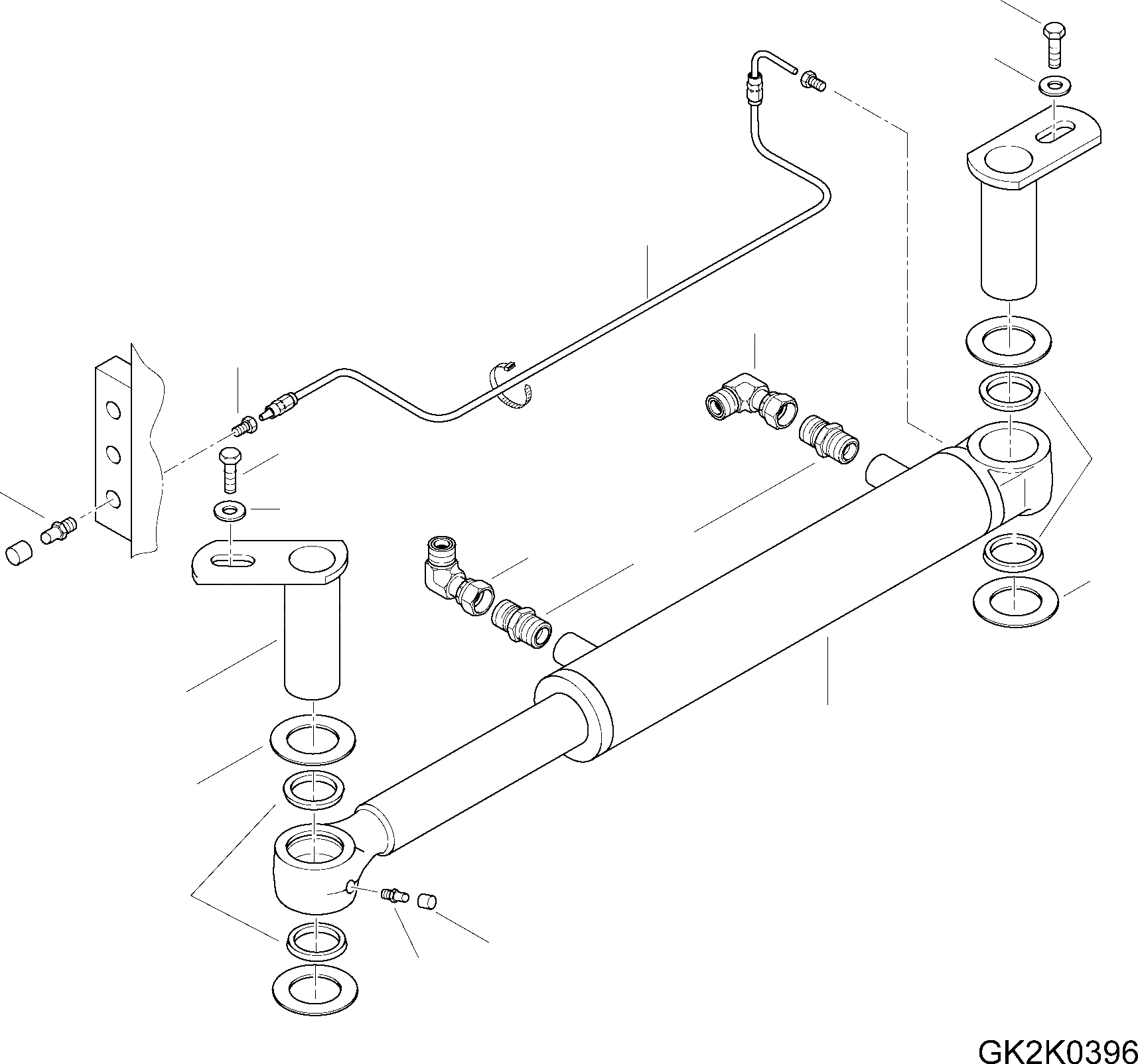 Схема запчастей Komatsu WA65-6 - ЦИЛИНДР РУЛЕВ. УПР-Я J ОСНОВНАЯ РАМА И ЕЕ ЧАСТИ
