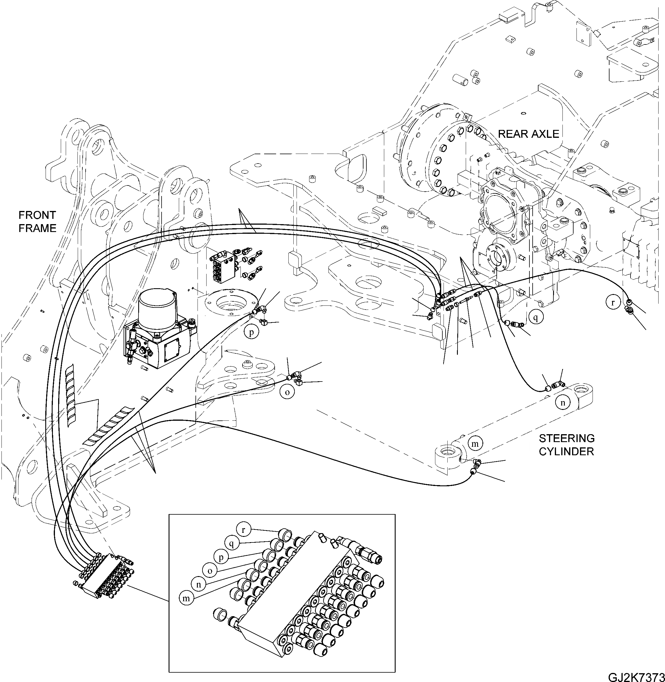 Схема запчастей Komatsu WA65-6 - CENTRAL СМАЗКА (ЦИЛИНДР РУЛЕВ. УПР-Я) (ПЕРЕДН. РАМА) (ЗАДН. МОСТ) J ОСНОВНАЯ РАМА И ЕЕ ЧАСТИ