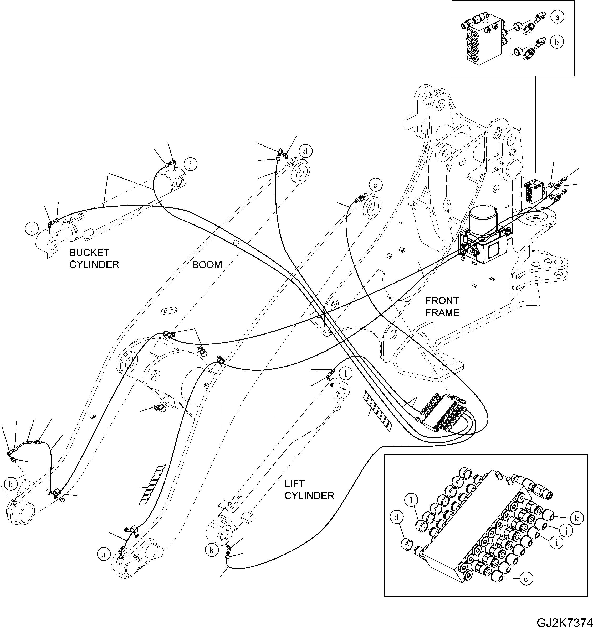 Схема запчастей Komatsu WA65-6 - CENTRAL СМАЗКА (СТРЕЛА) (ЦИЛИНДР КОВША) (ГИДРОЦИЛИНДР ПОДЪЕМА) J ОСНОВНАЯ РАМА И ЕЕ ЧАСТИ
