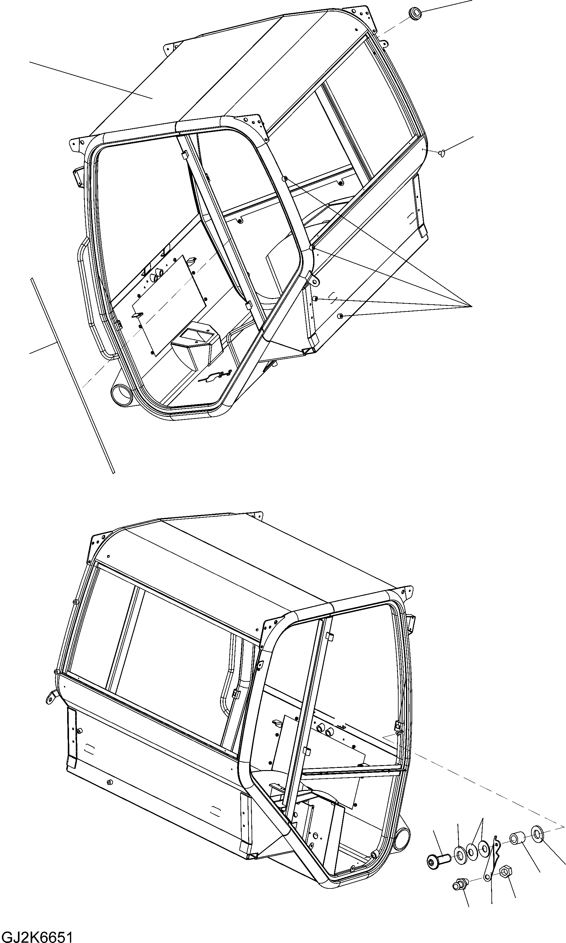 Схема запчастей Komatsu WA65-6 - КАБИНА ROPS (/) K OPERATORґS ОБСТАНОВКА И СИСТЕМА УПРАВЛЕНИЯ