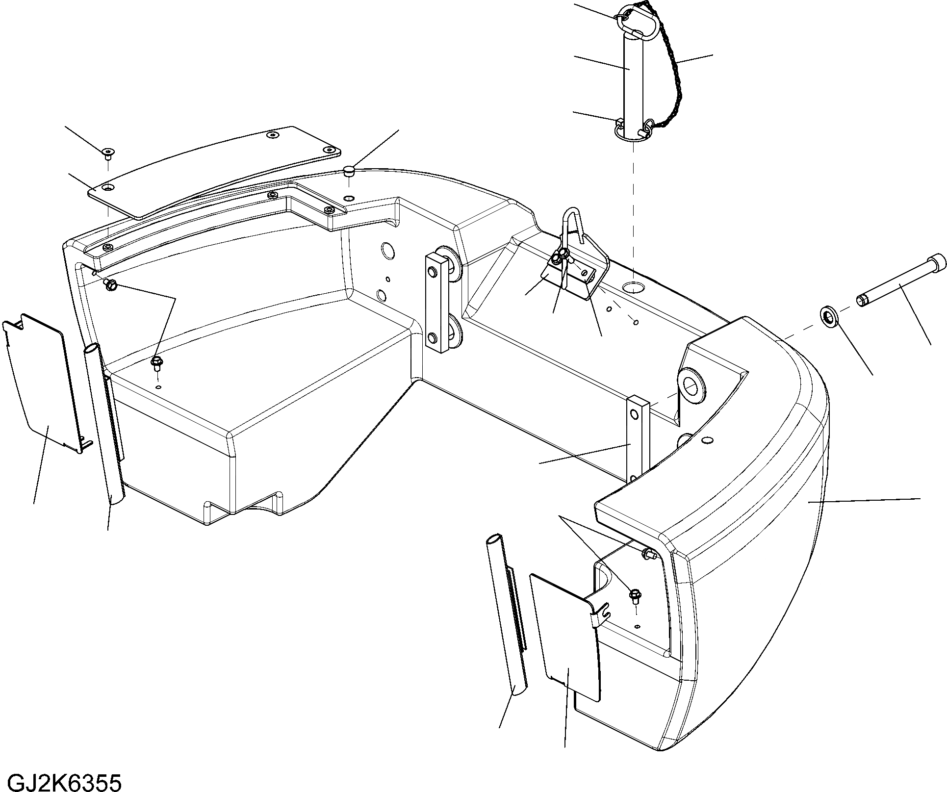 Схема запчастей Komatsu WA65-6 - ПРОТИВОВЕС M ЧАСТИ КОРПУСА