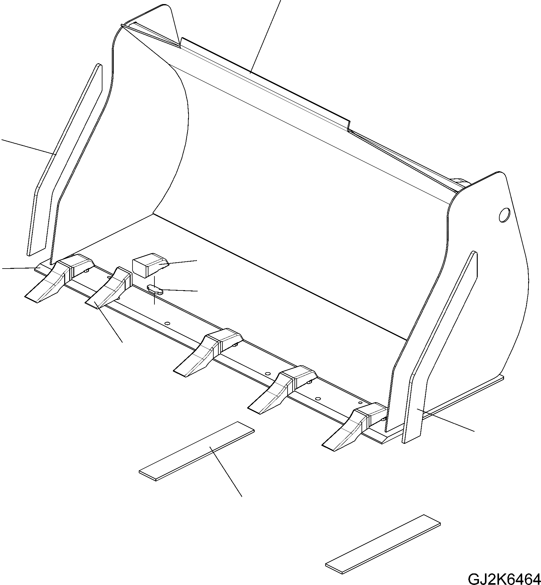 Схема запчастей Komatsu WA65-6 - КОВШ (.7 CBM) (С TEETH) T РАБОЧЕЕ ОБОРУДОВАНИЕ