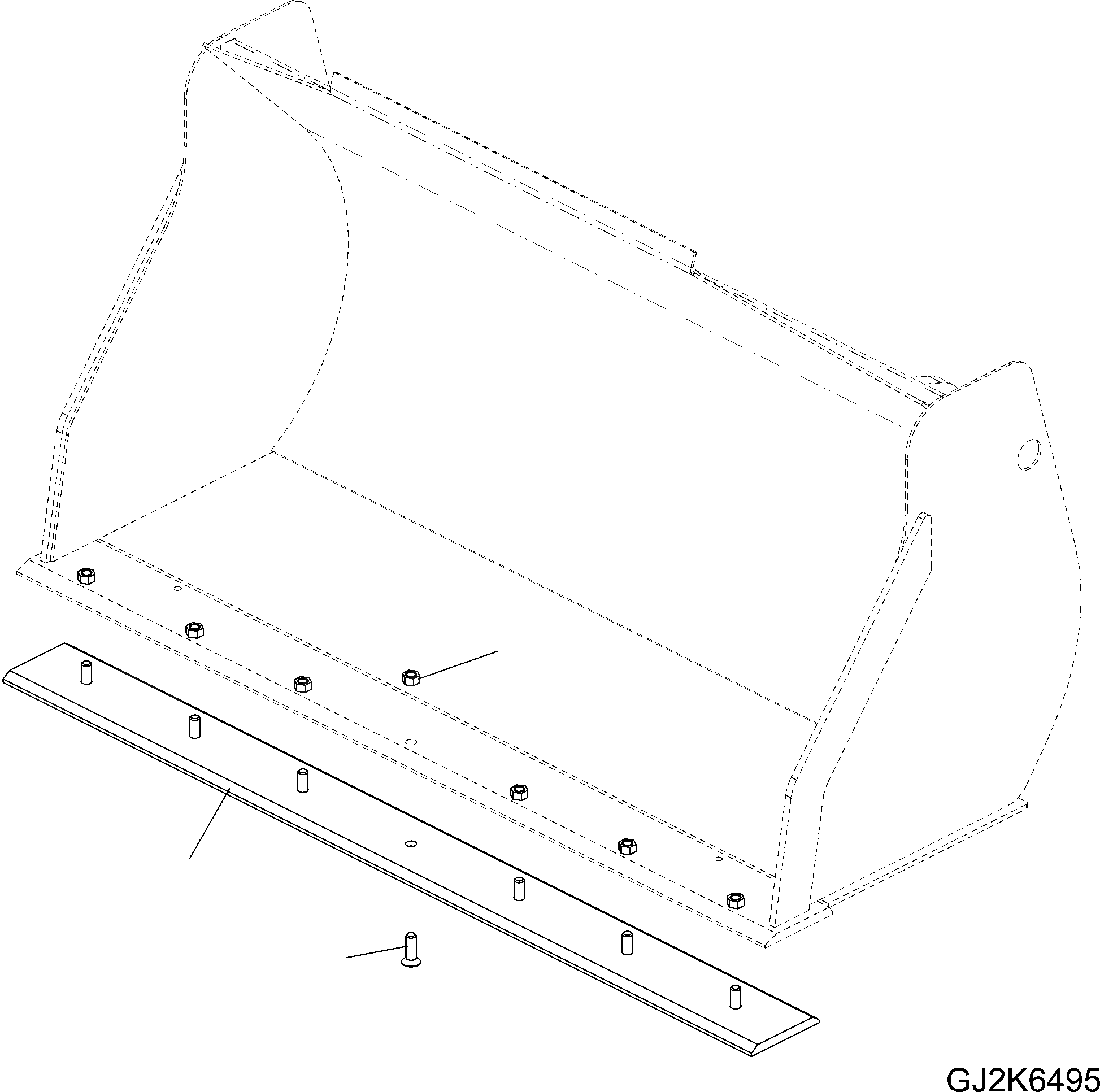 Схема запчастей Komatsu WA65-6 - РЕЖУЩ. КРОМКА НА БОЛТАХ (ОПЦ.) T РАБОЧЕЕ ОБОРУДОВАНИЕ