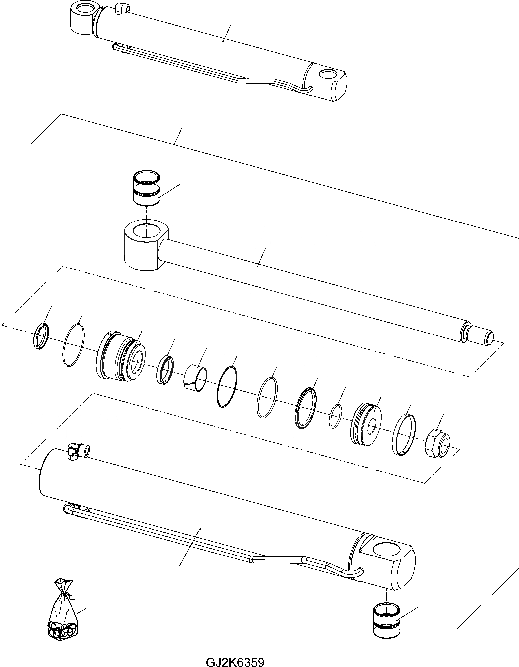 Схема запчастей Komatsu WA65-6 - ГИДРОЦИЛИНДР ПОДЪЕМА (ВНУТР. ЧАСТИ) Y ОСНОВН. КОМПОНЕНТЫ И РЕМКОМПЛЕКТЫ