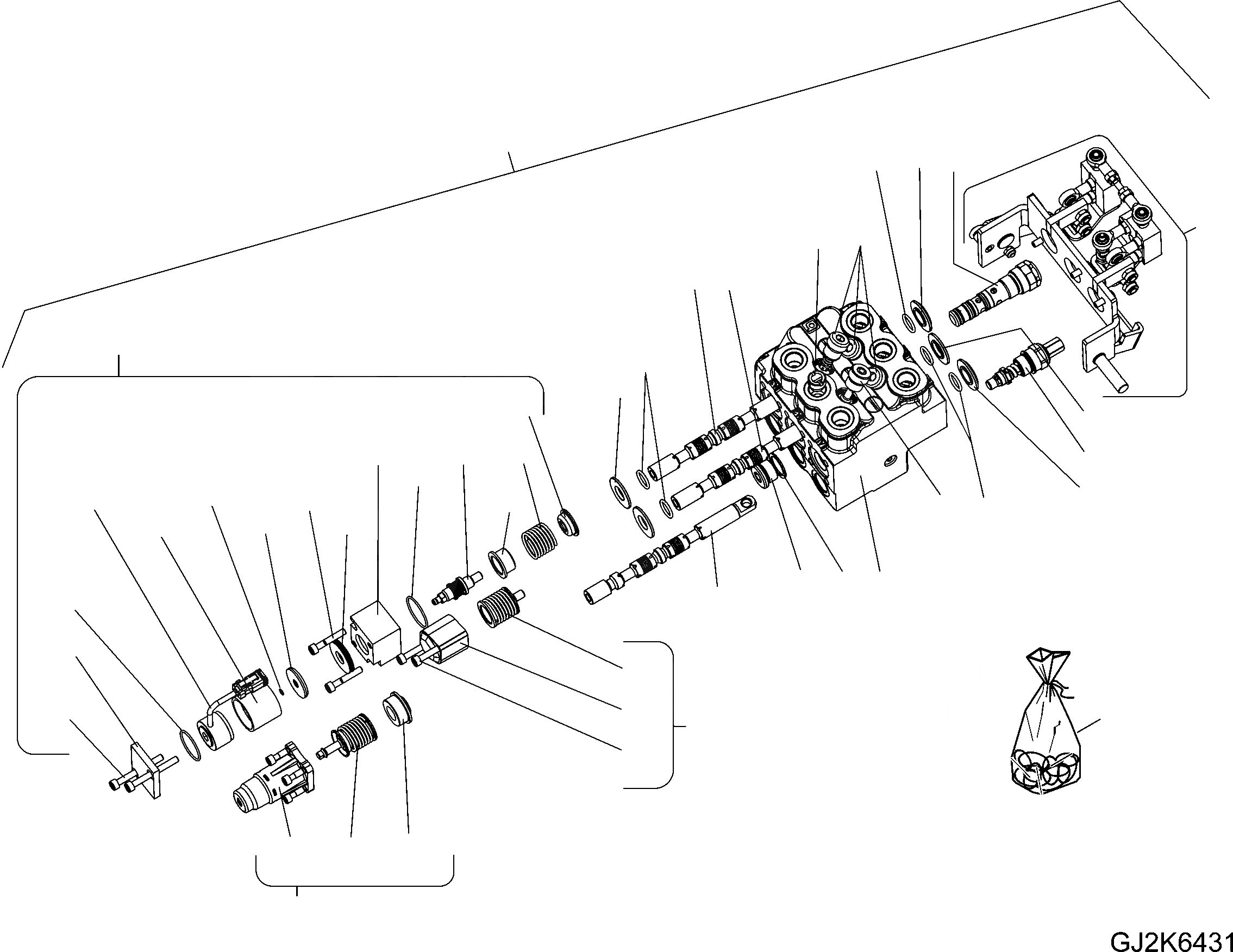 Схема запчастей Komatsu WA65-6 - ОСНОВН. КЛАПАН (СТАНДАРТН.) (ВНУТР. ЧАСТИ) (/) Y ОСНОВН. КОМПОНЕНТЫ И РЕМКОМПЛЕКТЫ