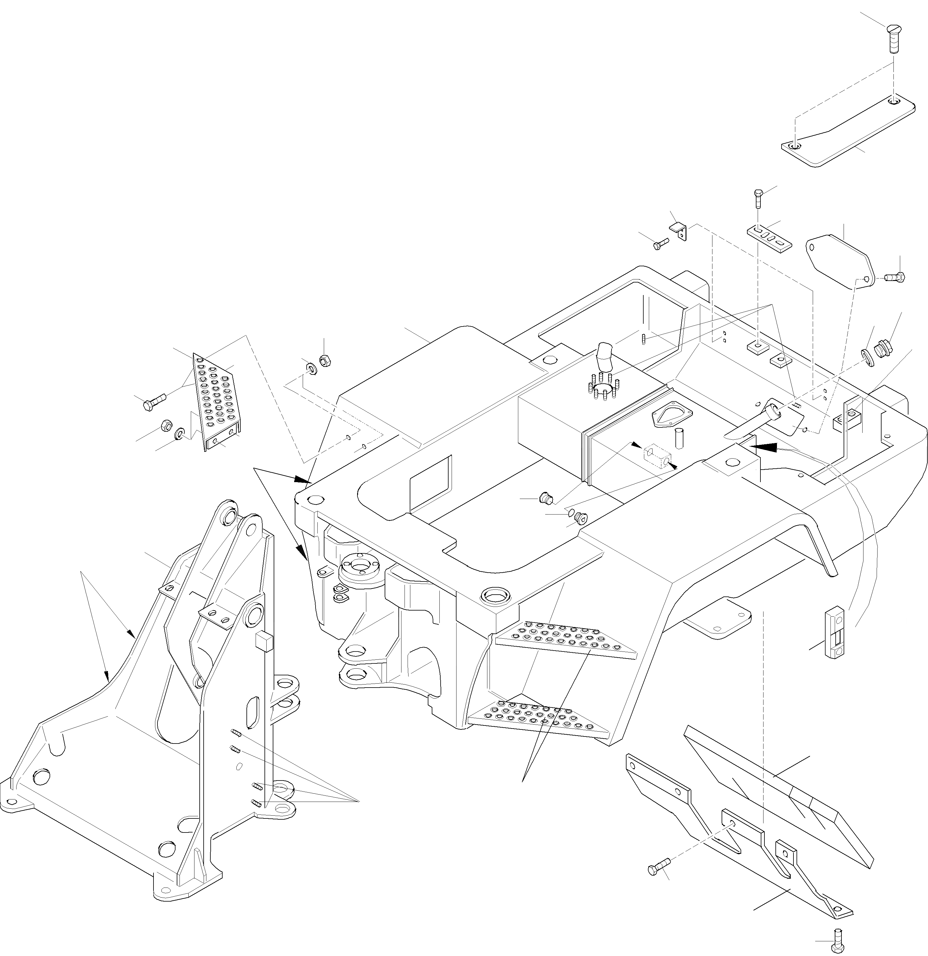 Схема запчастей Komatsu WA65PT-3 HA050075 - HA0500108 - РАМА, ПЕРЕДН. И ЗАДН. РАМА