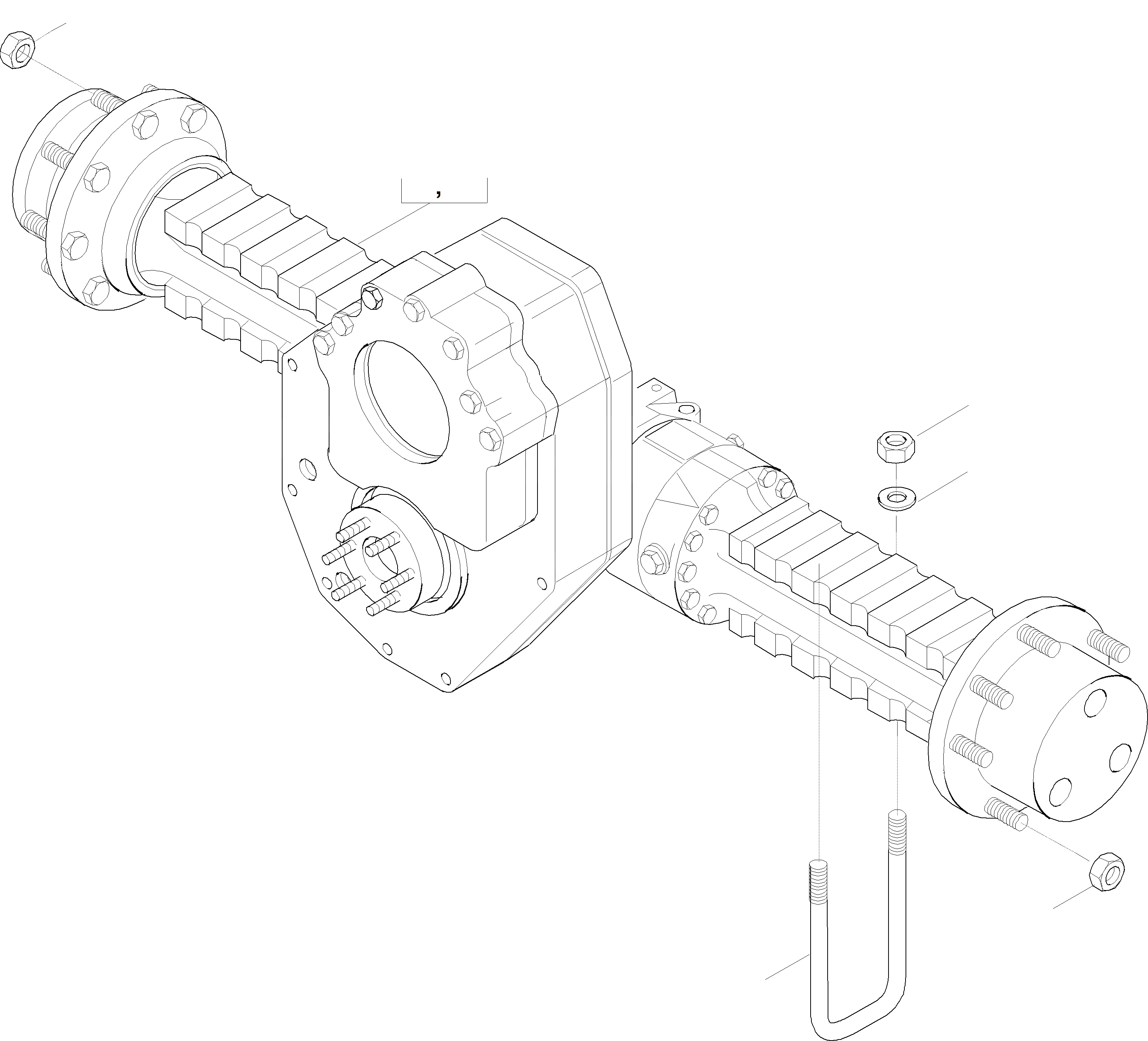 Схема запчастей Komatsu WA65PT-3 HA050075 - HA0500108 - ЗАДН. МОСТ ЗАДН. МОСТ