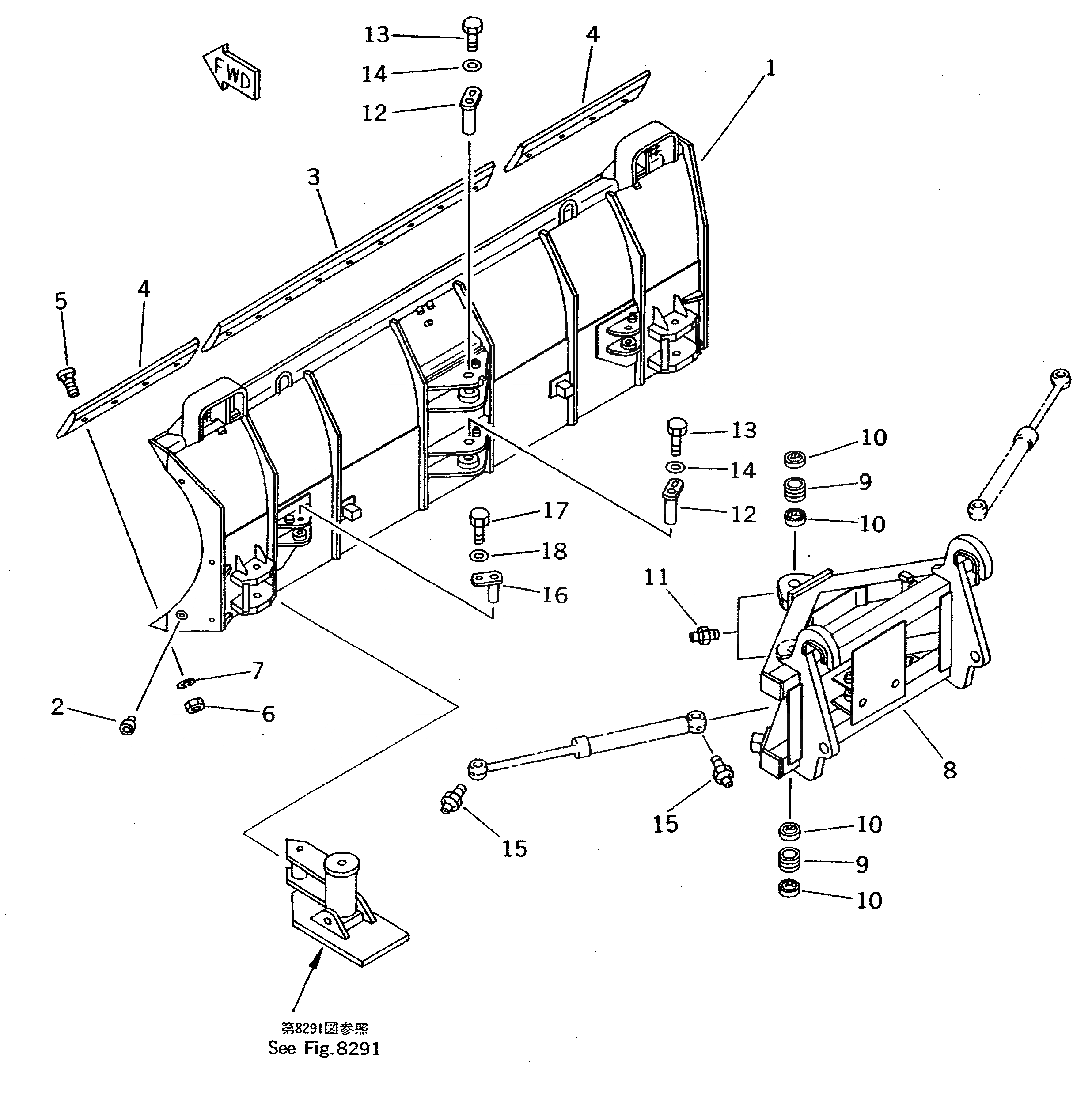 Схема запчастей Komatsu WA70-1-SN - PITCH И ANGLE SNOW PНИЗ. (ДЛЯ СОЕДИНИТ. УСТР-ВО) (/) (ОТВАЛ И НЕСУЩИЙ ЭЛЕМЕНТ) СПЕЦ. APPLICATION ЧАСТИ