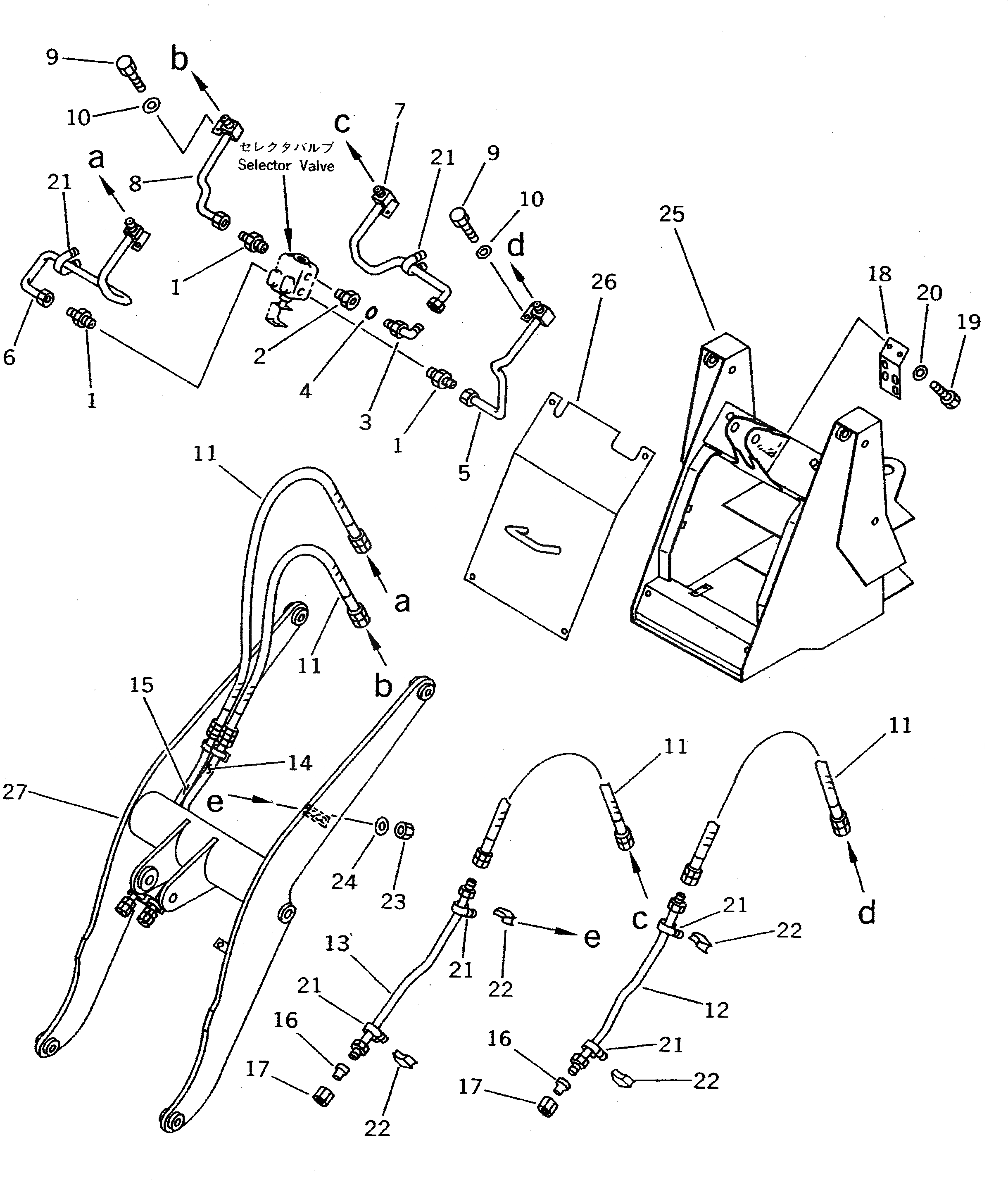 Схема запчастей Komatsu WA70-1-SN - ГИДРОЛИНИЯ (/) (ДЛЯ S.P.A.P.)(№-999) СПЕЦ. APPLICATION ЧАСТИ