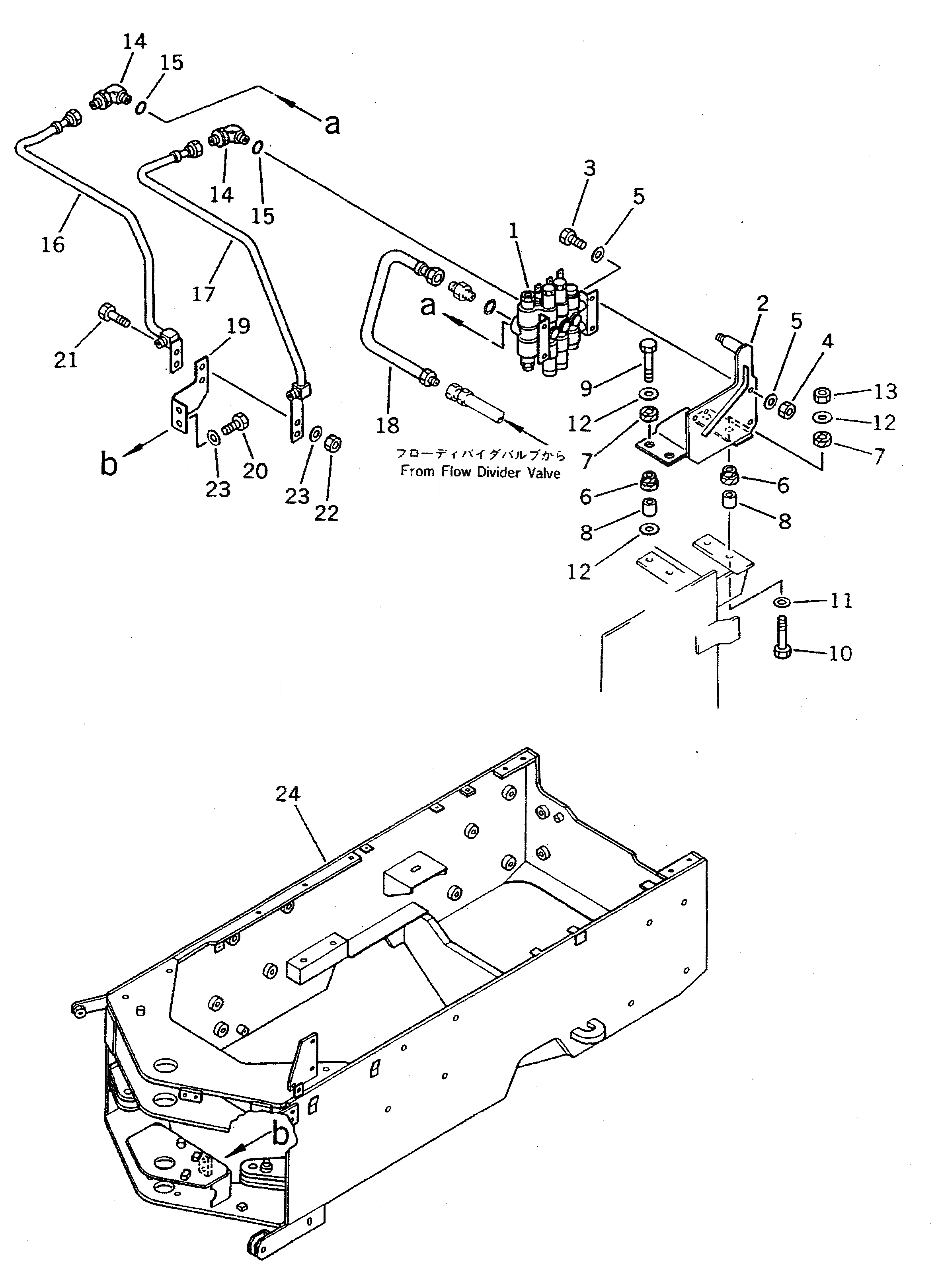 Схема запчастей Komatsu WA70-1 - ГИДРОЛИНИЯ (ДЛЯ ПЕРЕДН. НАВЕСН. ОБОРУД) (/)(№-999) УПРАВЛ-Е РАБОЧИМ ОБОРУДОВАНИЕМ
