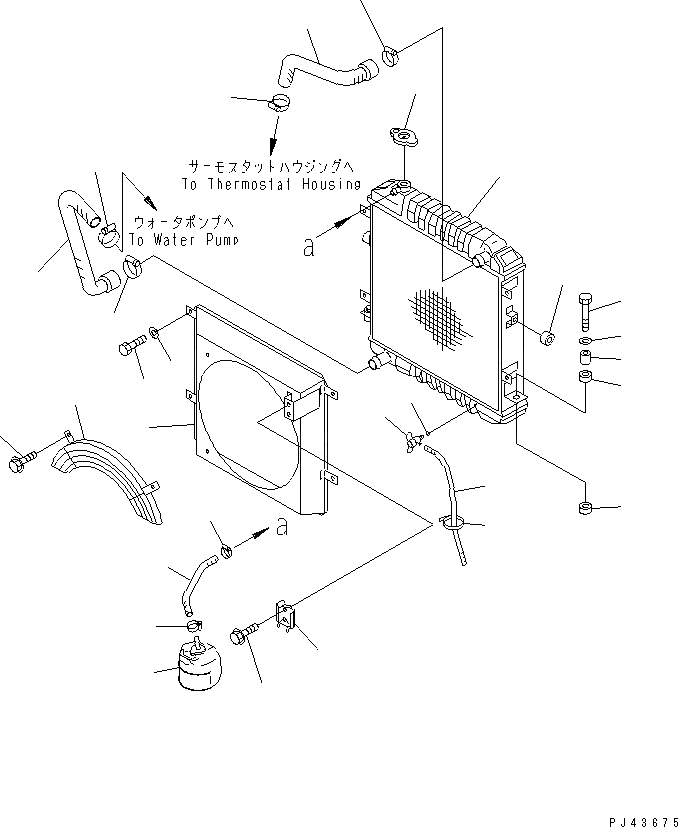 Схема запчастей Komatsu WA70-1 - РАДИАТОР И ТРУБЫ(№-) КОМПОНЕНТЫ ДВИГАТЕЛЯ И ЭЛЕКТРИКА