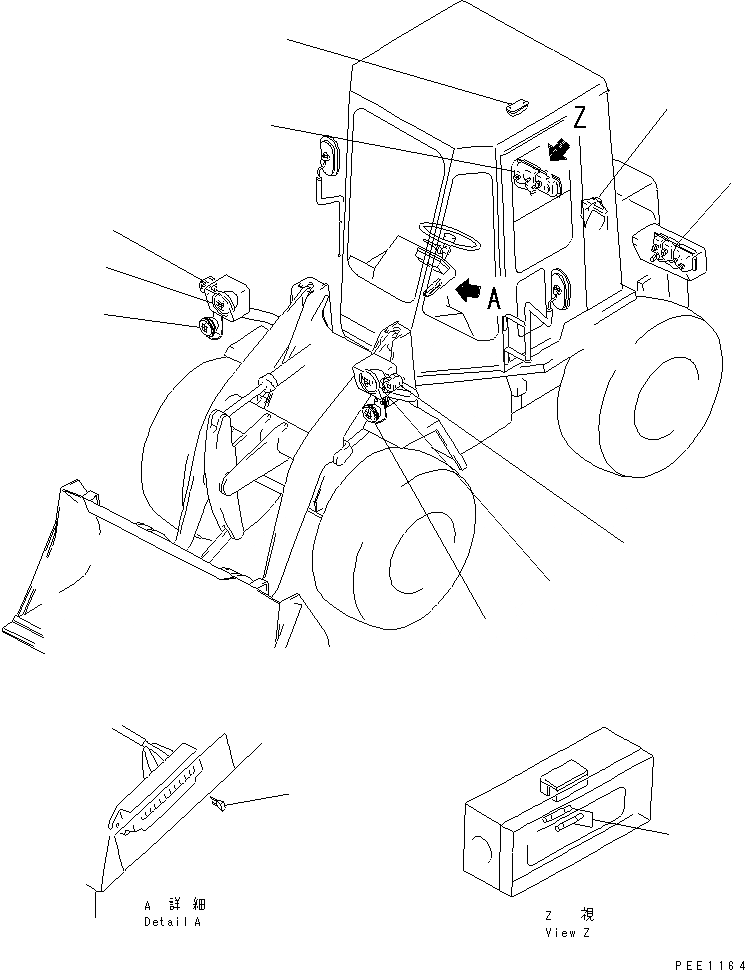 Схема запчастей Komatsu WA70-1 - ОСВЕЩЕНИЕ И ПРЕДОХРАНИТЕЛЬ КАТАЛОГИ ЗЧ