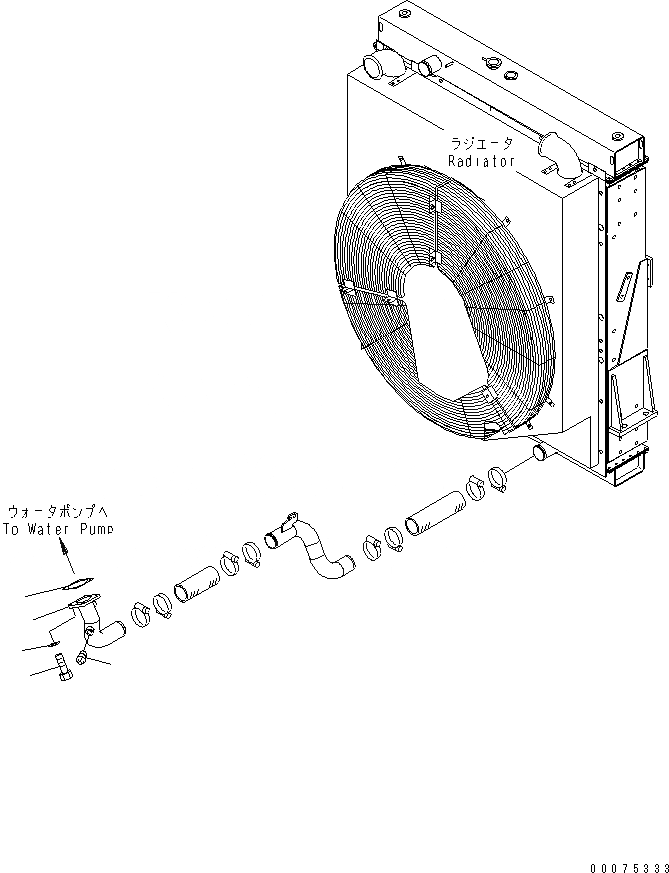 Схема запчастей Komatsu WA700-3 - ДВИГАТЕЛЬ (СИСТЕМА ТРУБ РАДИАТОРА)(№7-) КОМПОНЕНТЫ ДВИГАТЕЛЯ