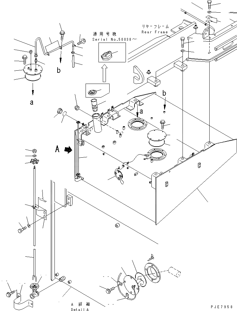 Схема запчастей Komatsu WA700-3 - ТОПЛИВН. БАК.(№-) ТОПЛИВН. БАК. AND КОМПОНЕНТЫ