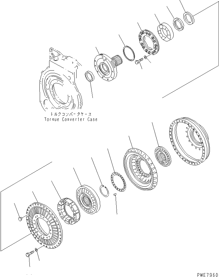 Схема запчастей Komatsu WA700-3 - ГИДРОТРАНСФОРМАТОР ГИДРОТРАНСФОРМАТОР И ТРАНСМИССИЯ