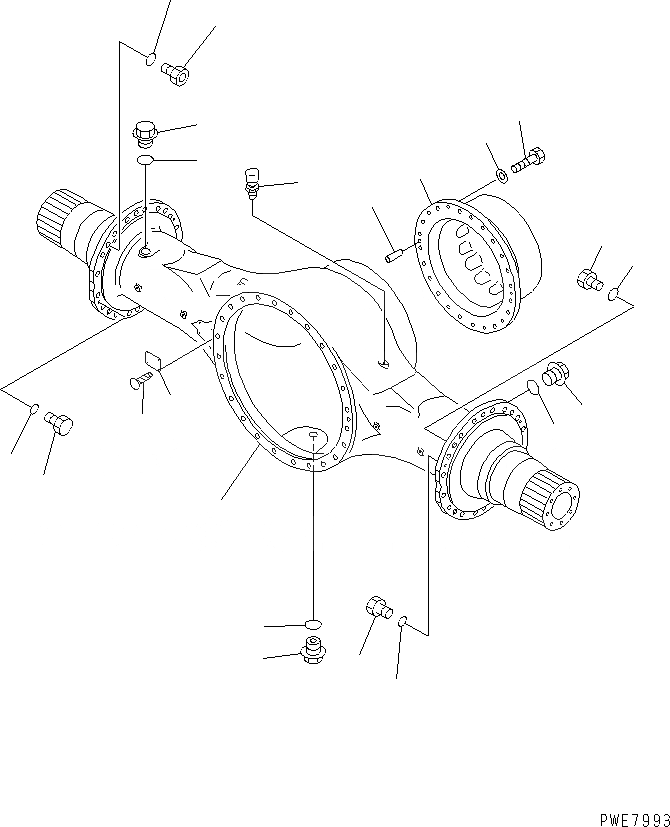 Схема запчастей Komatsu WA700-3 - ЗАДН. МОСТ (КОЖУХ)(№7-) ГИДРОТРАНСФОРМАТОР И ТРАНСМИССИЯ