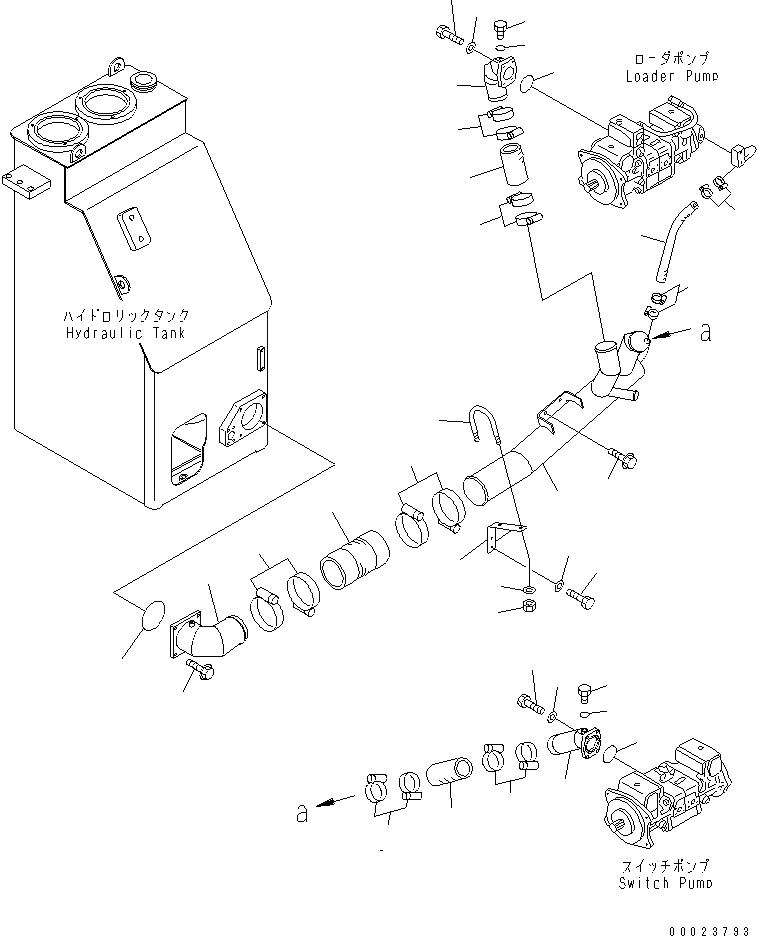 Схема запчастей Komatsu WA700-3 - ГИДРОЛИНИЯ (ВСАСЫВ. ЛИНИЯ) (С VHMS)(№-7) ГИДРАВЛИКА